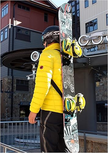 Mountain Goat Snowboard Tote Carrier Backpack Sling for Hands Free Hiking Backcountry Lightweight Ski Backpack Compact Shoulder Strap for Carrying