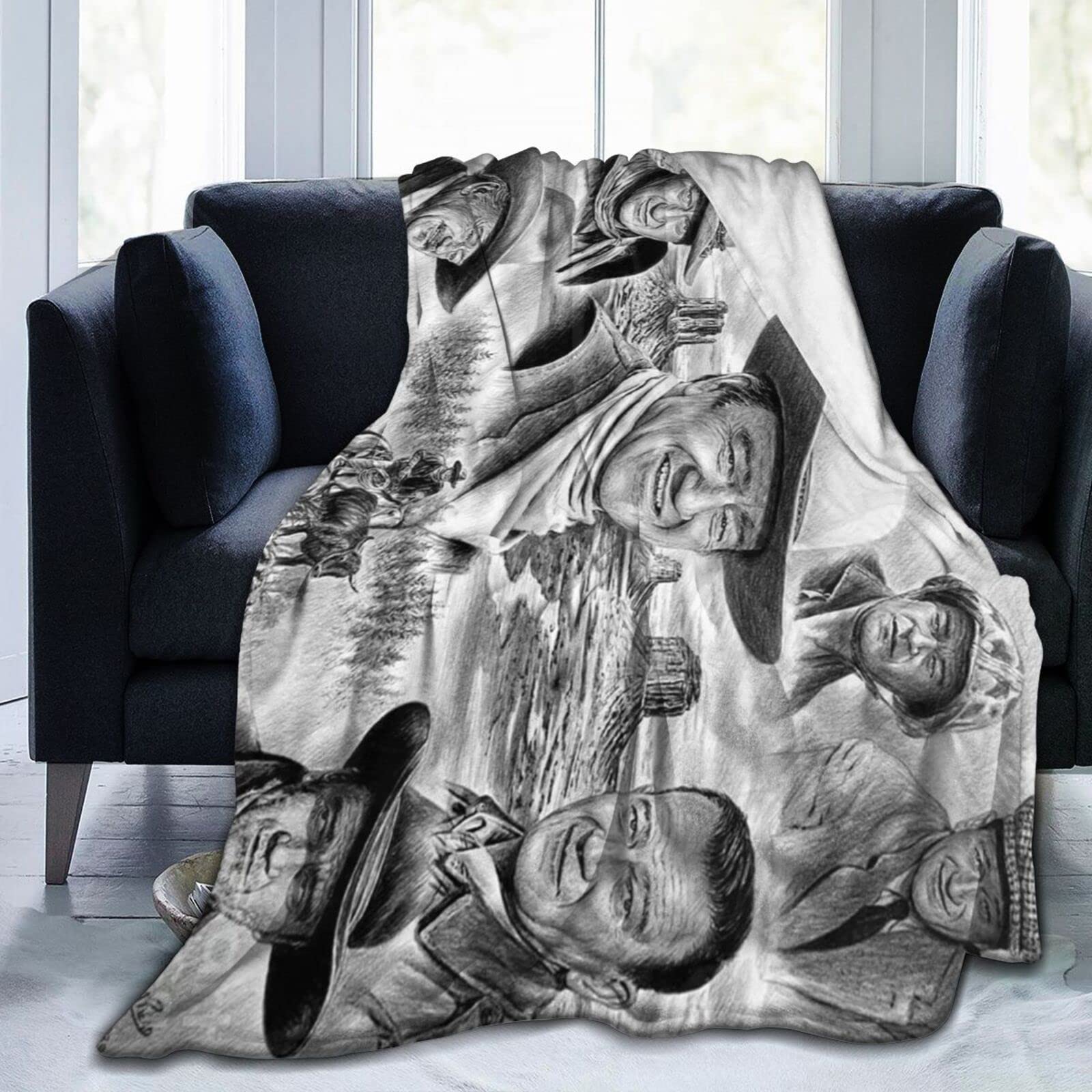YINGD John Actor Wayne Blanket, Ultra Soft Lightweight Flannel Fleece Throw Blankets Warm Air Conditioning Blanket For Couch Sofa Bed 125CM X 100CM