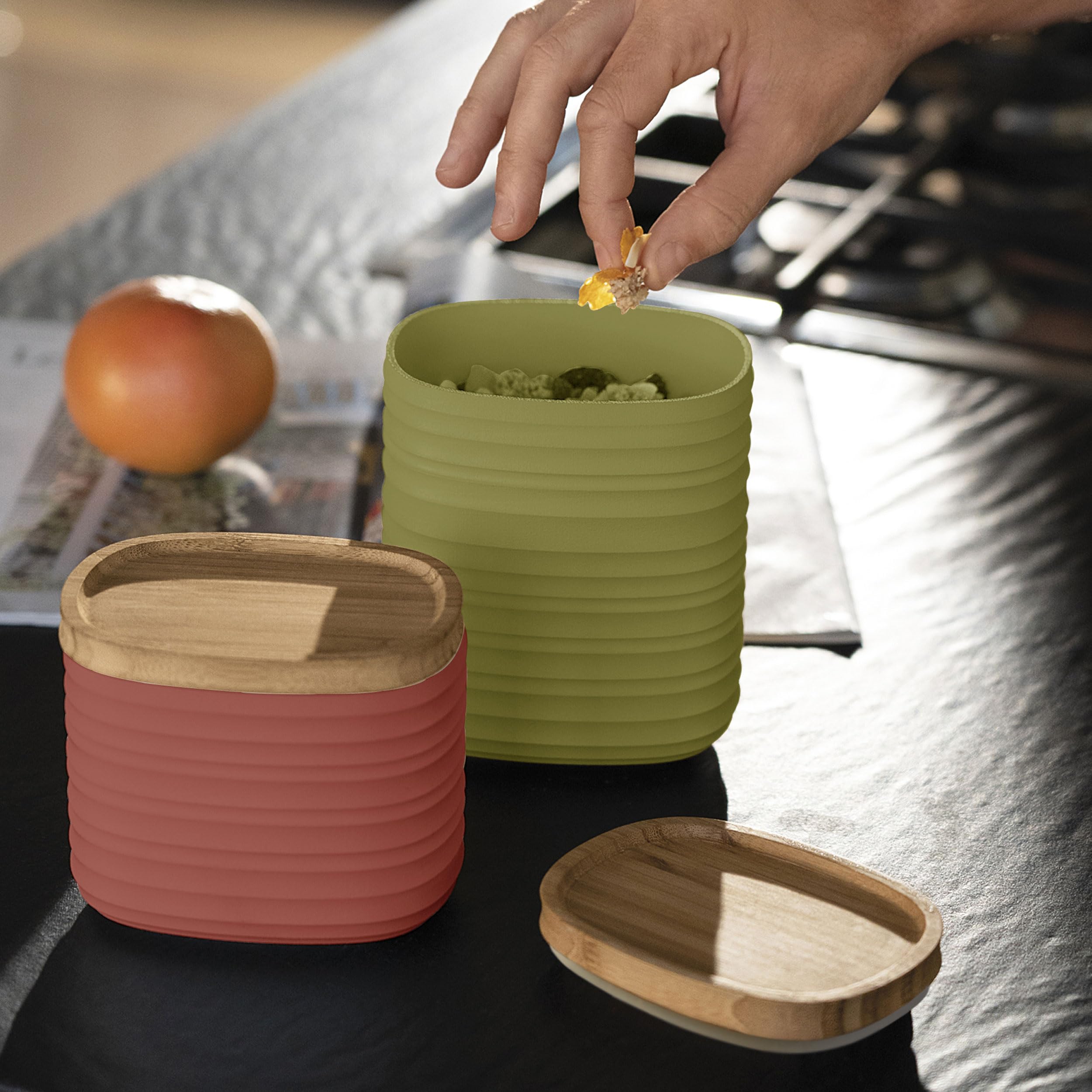 Bol Tierra Avec Couvercle Vert, Grand, Par Guzzini 175002176