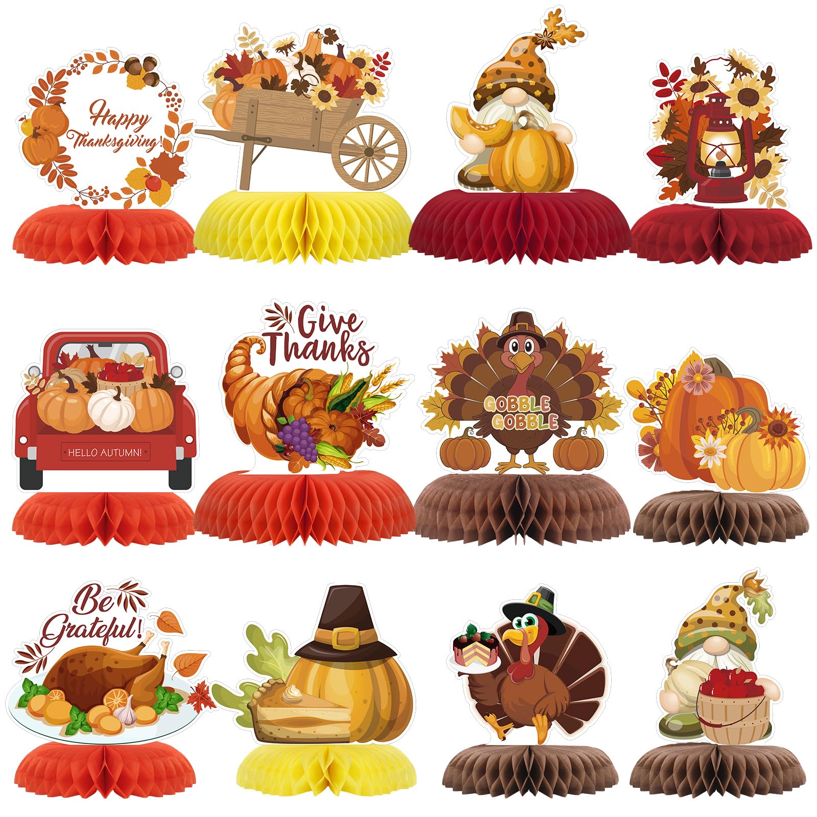 NatNarr 12-Piece Honeycomb Centerpieces