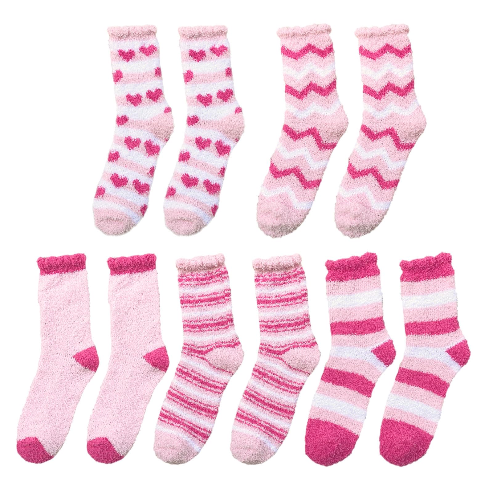 Chaussettes Femmes Hiver,5Paires Douces Et Chaudes Corail Polaire,Épaisses Pour Dormir Peluche Chaussettes De Sol-Pas,Taille 35-42 Couleur - Prêt-à-Porter