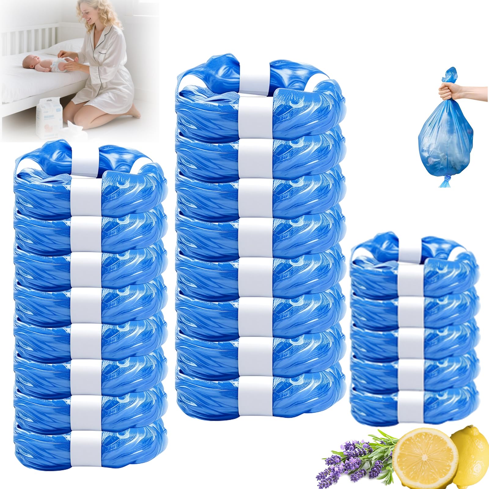 Sacchetti Mangiapannolini Antiodore Inodore Addensata 21 Pezzi Compatibili con Maialino Foppapedretti Tommee Tippee Twist & Click Simplee Tec Litter Locker