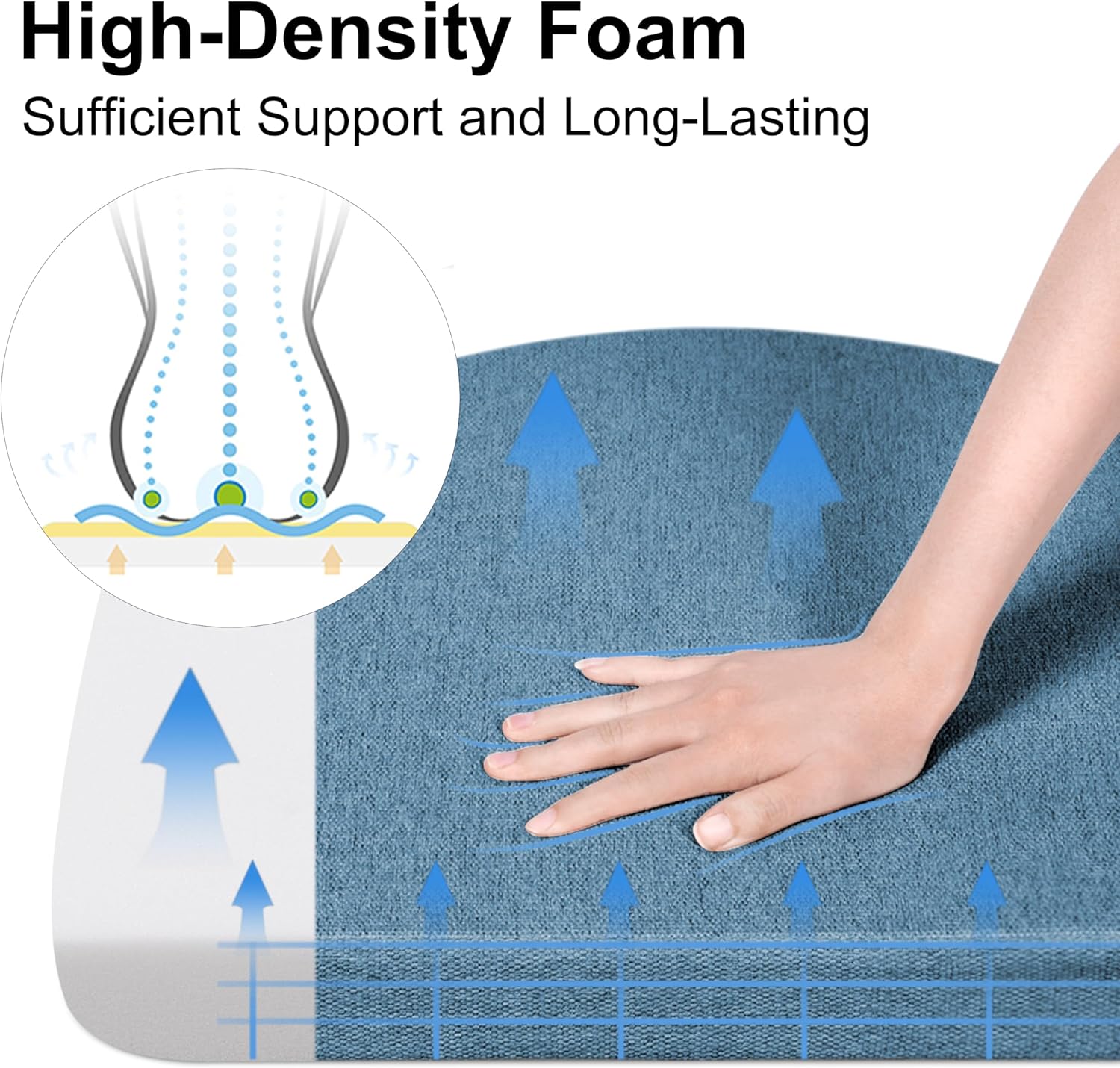 shinnwa kitchen chair cushions set of 4, non-slip dining chair cushions with ties and machine washable cover, 4 pack, 17 x 16.5 x 2in, blue blue 4