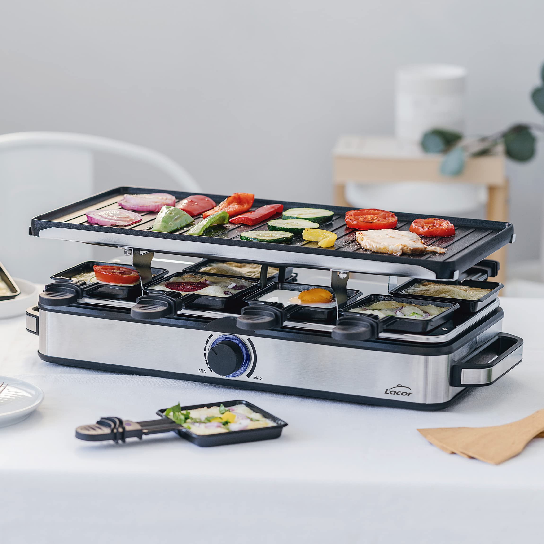 Lacor Żelazko Grill Kuchnia Raclette 1400W 41x20 cm Odwracalny Non-Stick
