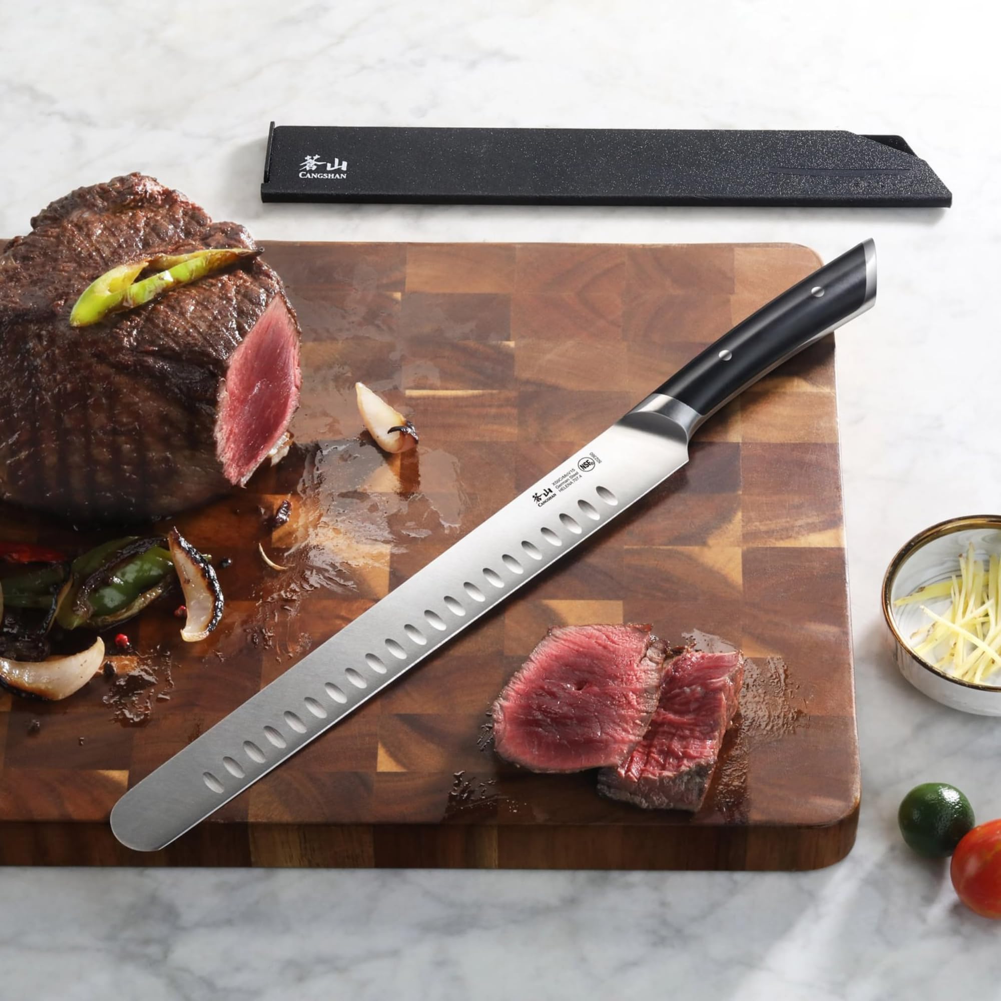 Cangshan HELENA Series 11-Inch Slicing/Carving Knife, Forged German Steel, Black, 502360 — Amazon image 3