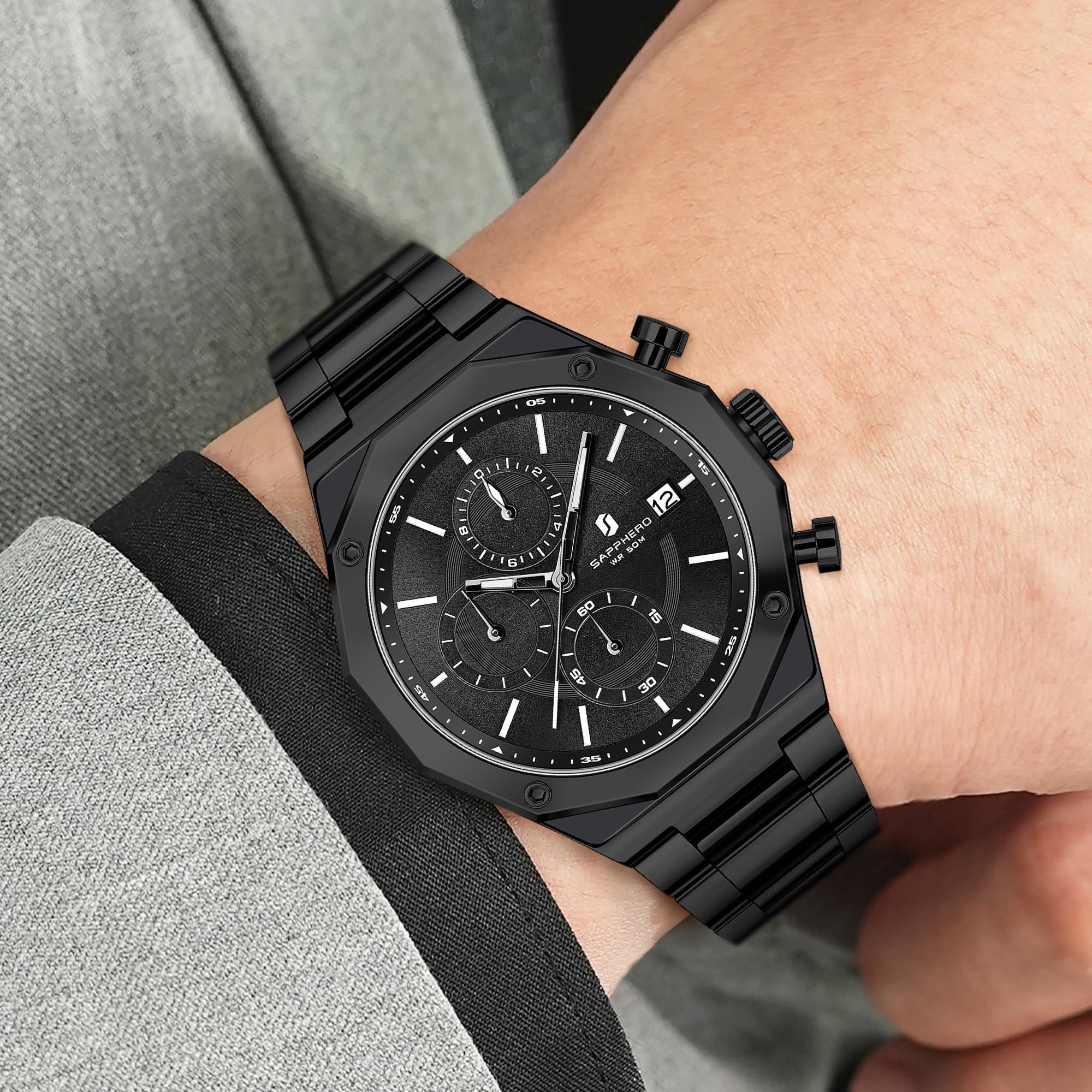 BENYAR BY Herrenuhr Uhren Herren Wasserdicht Herrenuhren Chronograph männer Armbanduhr für Herren Gold/Silber/Blau/Schwarz Eleganz Lederarmband/Edelstahl Quarz Geburtstags/Weihnachts
