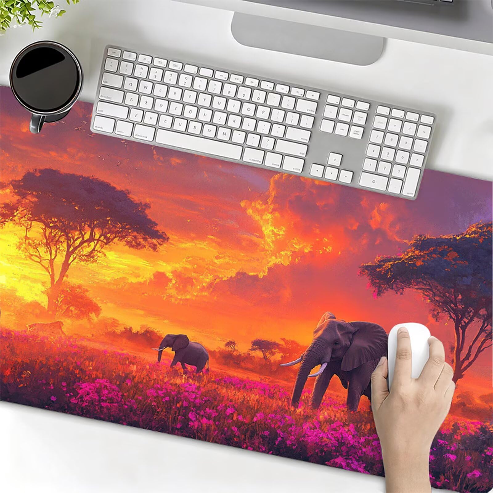 Podkładka pod mysz XXL 1200x600x3mm podkładka pod mysz słoń podkładka pod mysz kwiat poprawia precyzję i szybkość, wodoodporne antypoślizgowe, szyte krawędzie, akcesoria do gier, komputer biurowy