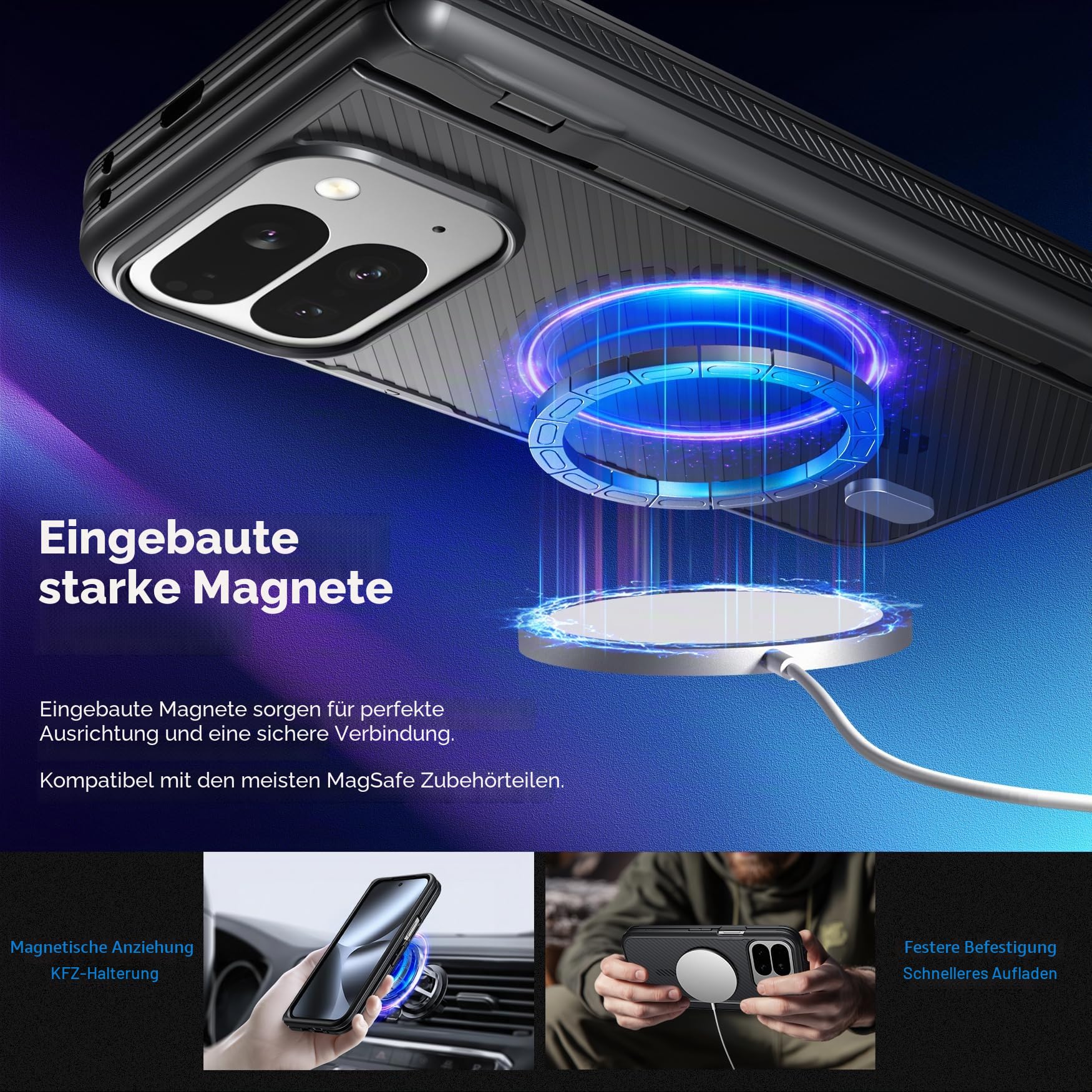 Poetic Revolution Flex Schutzhülle für Google Pixel 10 Pro Fold, [Klappbarer Ständer] [Scharnierschutz] [MagSafe-kompatibel], stoßfest, schlankes Pixel 10 Pro Fold Cover mit integriertem Displayschutz