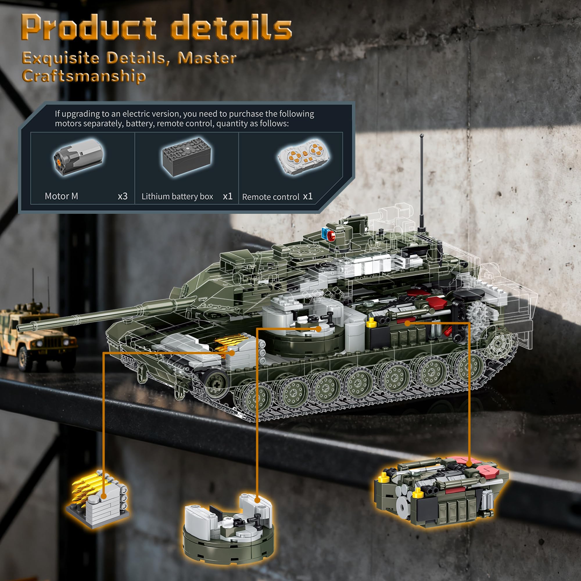 Amazon.com: honchoes Leopard 2 A8 Army Tank Building Sets