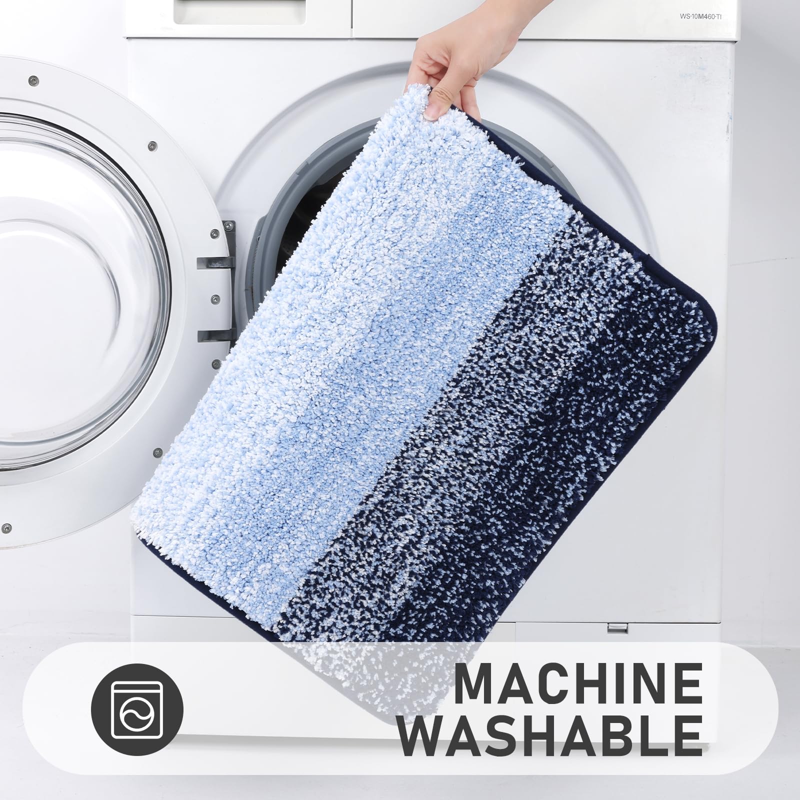 Bsmathom Juego de 4 alfombras de baño con funda para tapa de inodoro y juego de alfombras, alfombras de baño antideslizantes, lavables, suaves, peludas, absorbentes, con alfombrilla de inodoro en