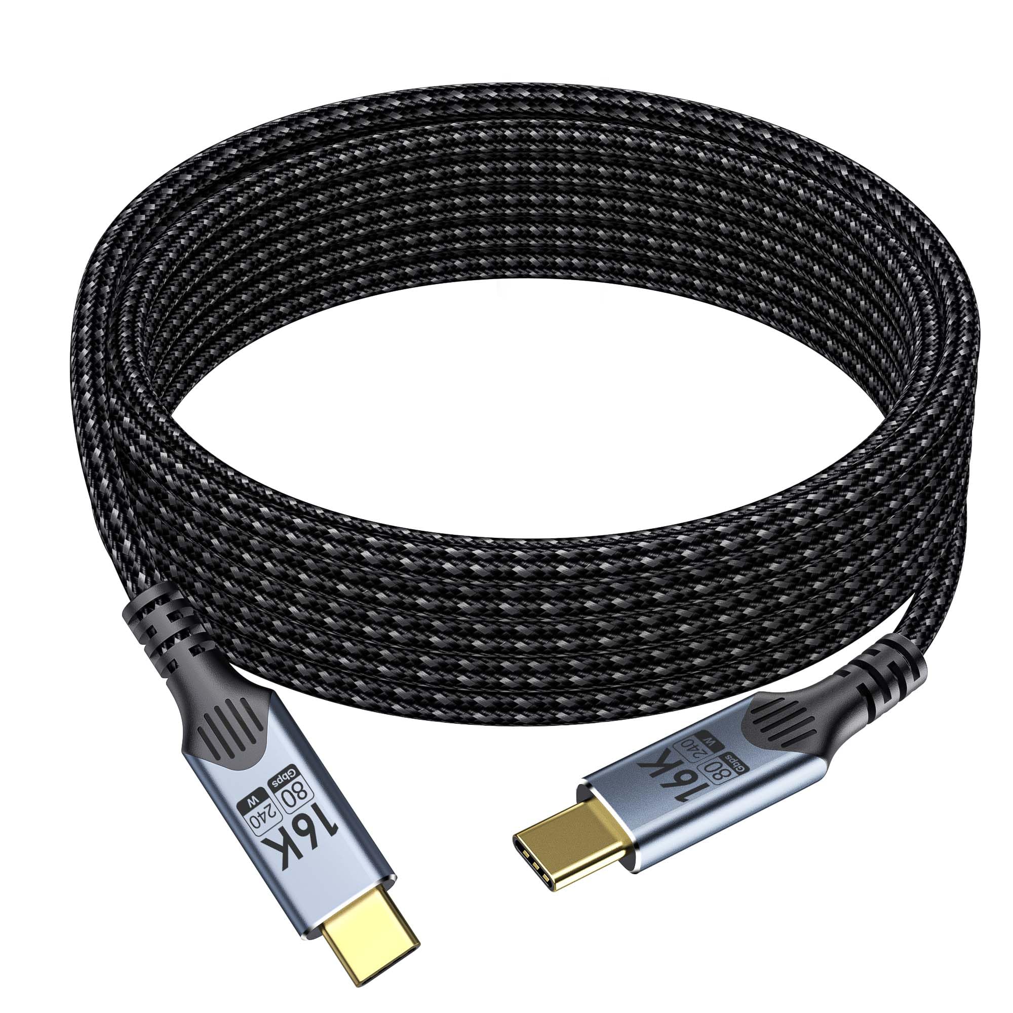 80Gbps cable usb c carga rapida Compatible Thunderbolt 5, Cable de Datos USB 5, 16K/8K/4K video,240 W cable usb tipo c Compatible Thunderbolt 4/3, cable usb-c 2 M