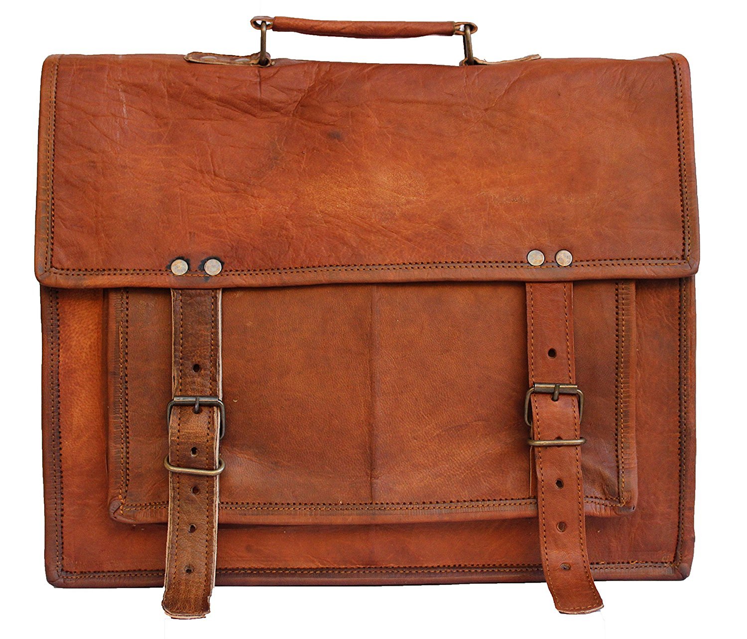 Shoulder Side Leather Laptop Bag By ZNT BASG (Vip Brown)