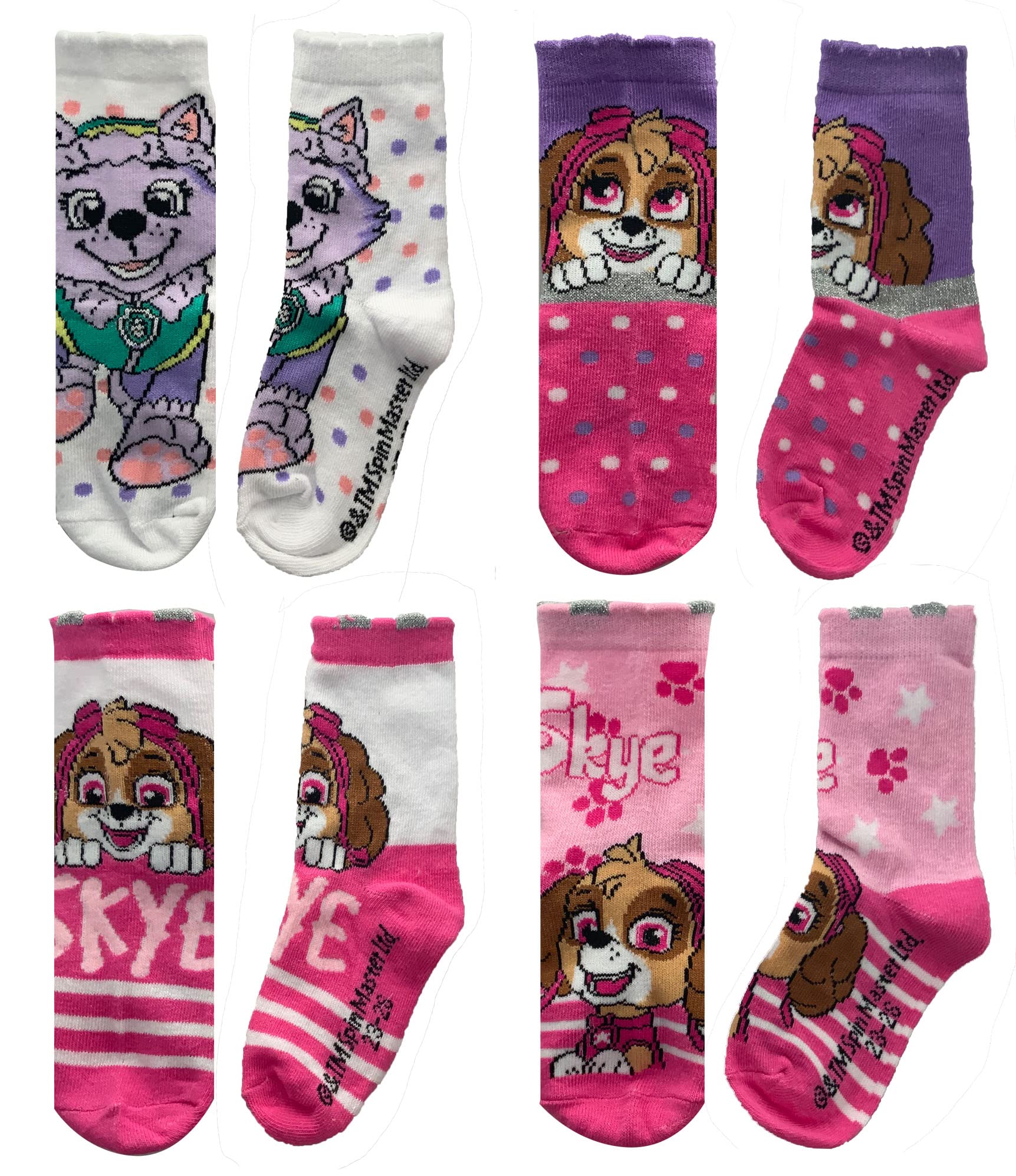 Paw Patrol Unisex Kids Pink Socks Boys Girls Kids (Pink) – Pack Of 4 (9-12)