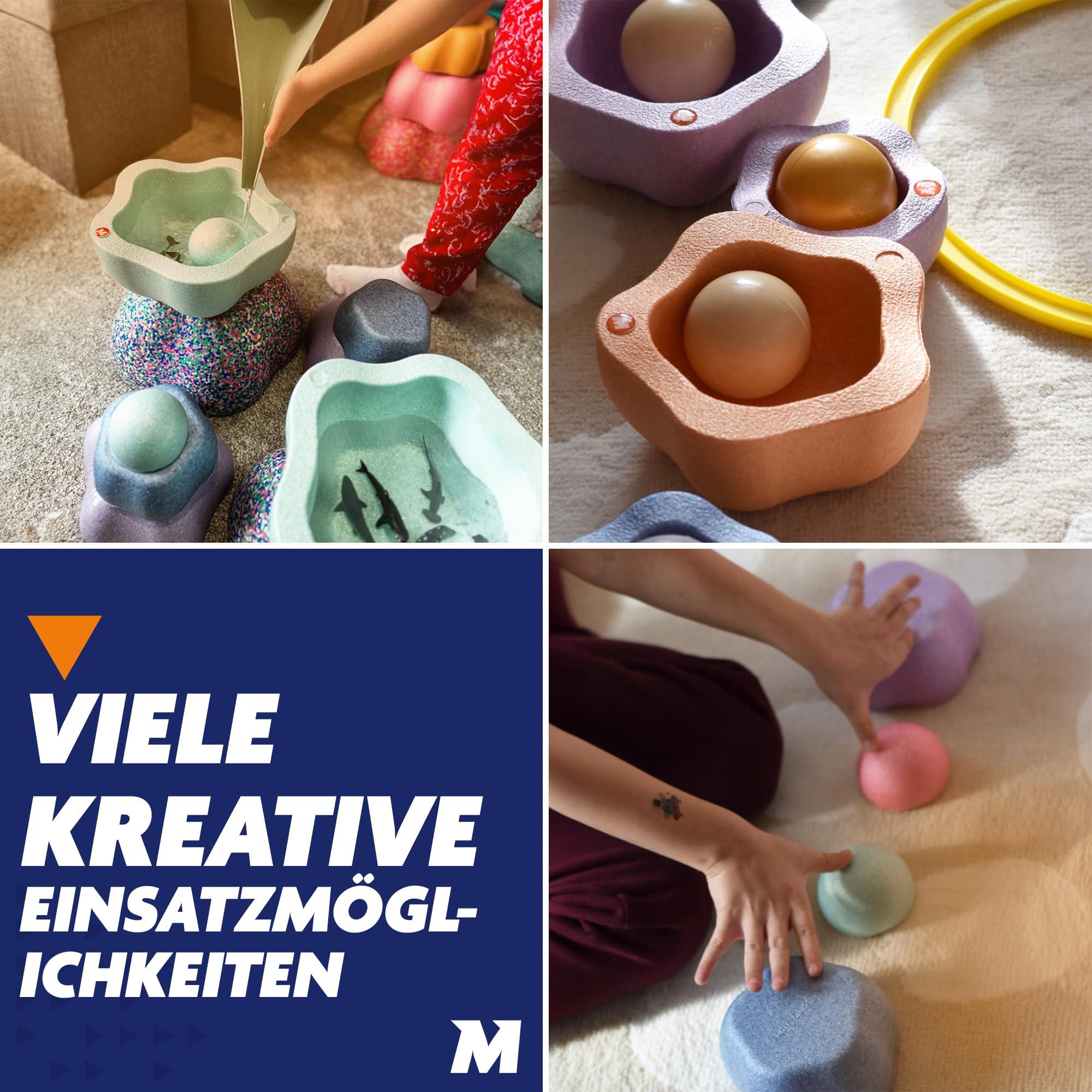 Rocks, Sensorische Balanciersteine für Kinder – 5er Set – Belastbar, Fördert Gleichgewicht, Motorik & Koordination – Indoor & Outdoor