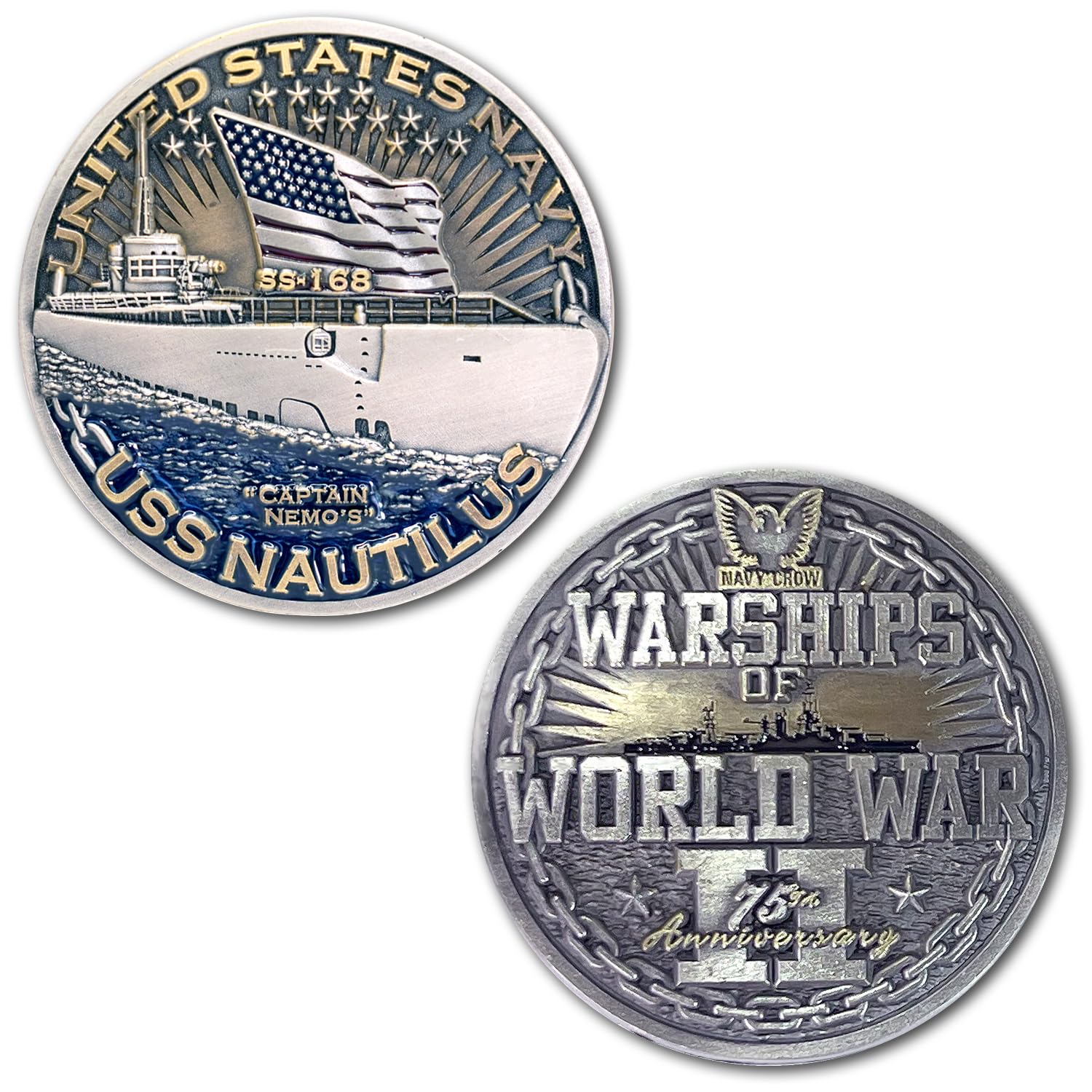 Amazon.com: Navy USS Nautilus SS-168 WofWW2 75th Anniversary Collectible  Coin : 藝術古董收藏