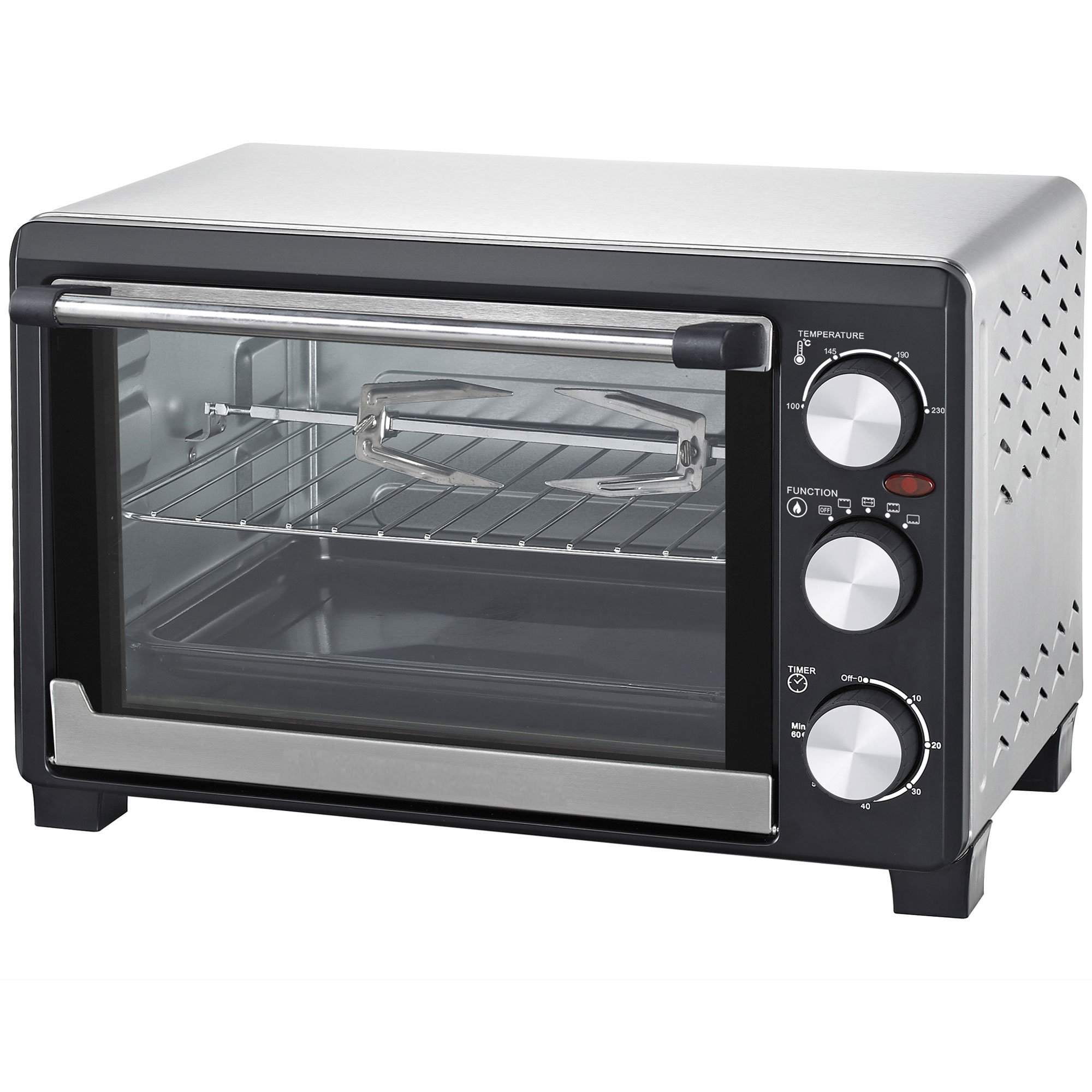 Syntrox Germany 18 Liter Mini Stand Backofen mit Umluft und Drehspieß Miniofen Minibackofen Pizzaofen