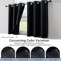 Vista 164 de Simplebrand Juego de 2 paneles de cenefa aguamarina para ventana de cocina de 14 pulgadas de largo, cortinas de oscurecimiento de habitación