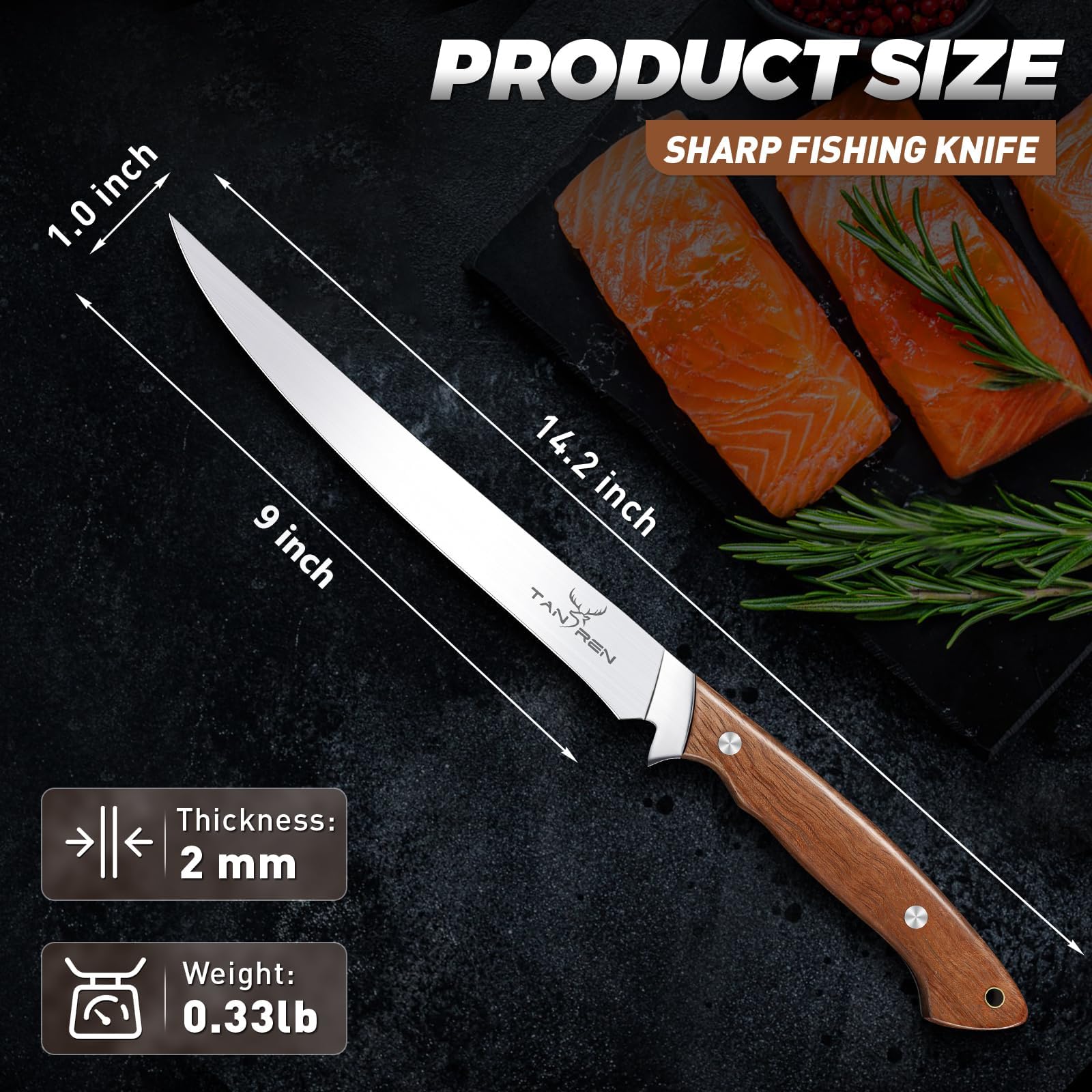 TAN REN Couteau à filet de cuisine
