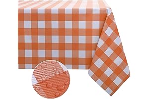 Obstal Waterproof Orange Vinyl Tablecloth