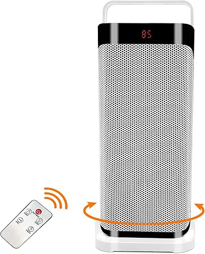 Miniatura 1 de Calentador eléctrico portátil con control remoto calentador de cerámica de calentamiento rápido termostato ajustable temporizador de 12 horas