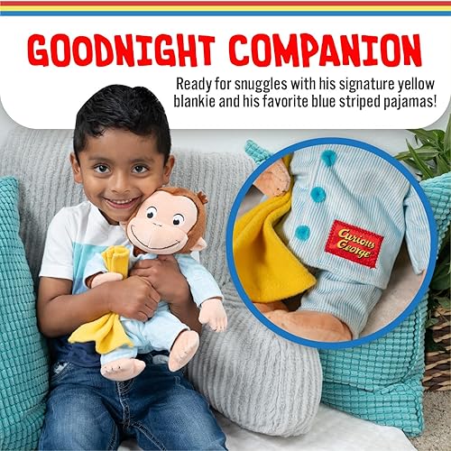 Miniatura 4 de KIDS PREFERRED Curious George in Pajamas - Juguetes de peluche de mono suave y lindo, regalo para bebés y niños pequeños y niñas, animal de peluche