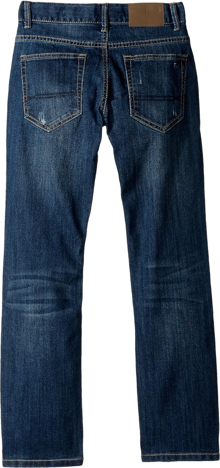 Tommy Hilfiger Boys 5-Pocket Stretch Slim Straight Leg Denim Jean, Zipper Fly & Button Closure - Image 3