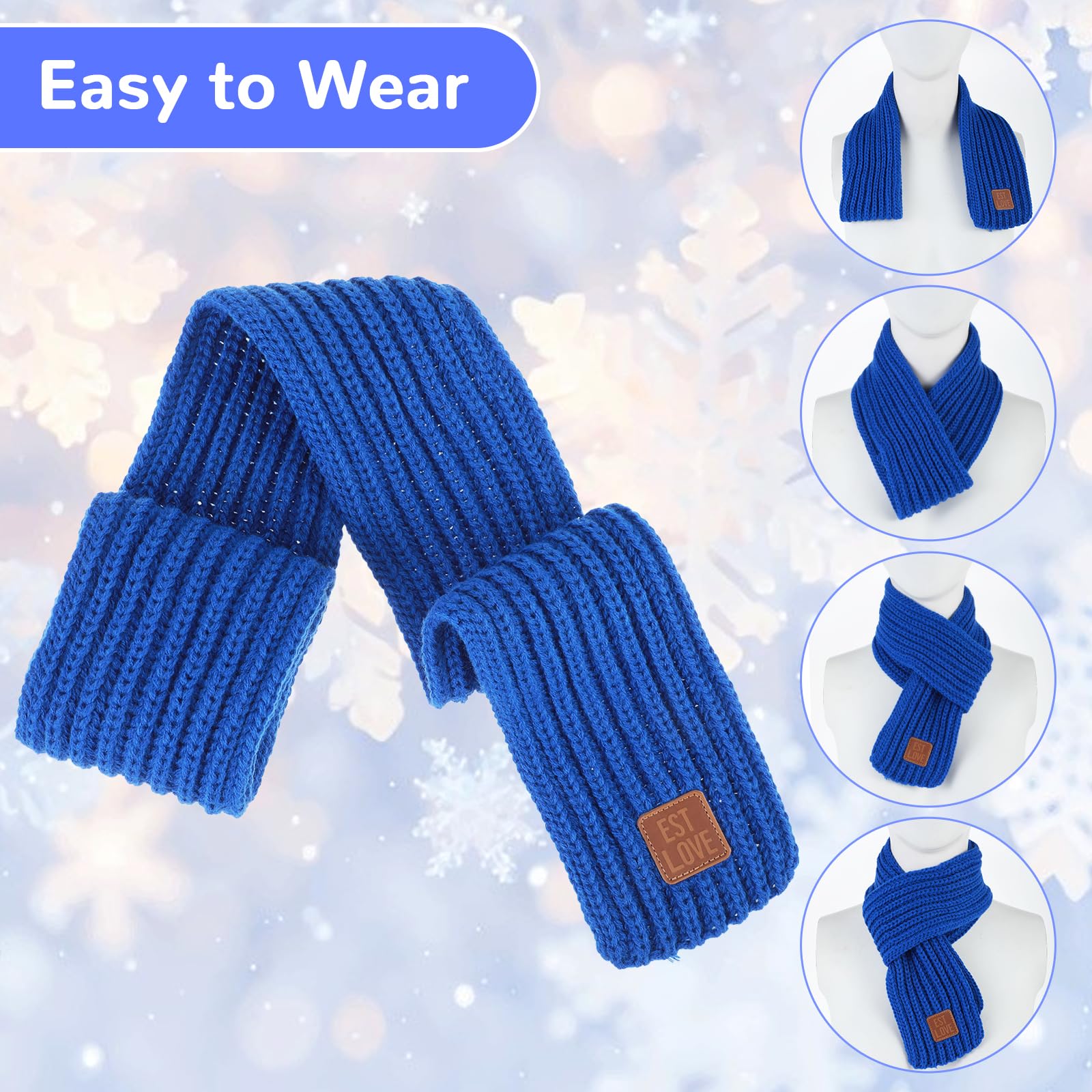 Abeillo Bufanda de punto para niños y niñas suave cálida invierno