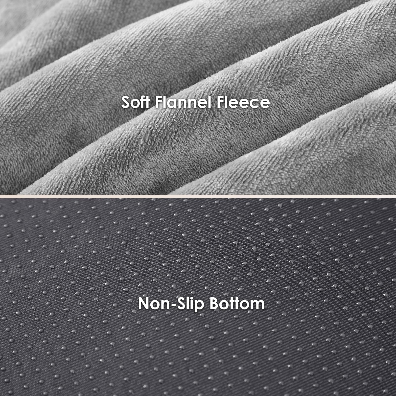 EHEYCIGA Dog Bed Cover Replacement for Large Dog Bed, Waterproof Washable Removable Cover for Orthopedic Memory Foam Dog Sofa, Non-Slip Bottom, Grey, Cover Only - image 4