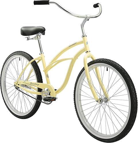Miniatura 19 de Sixthreezero Urban Lady Beach Cruiser - Bicicleta híbrida de 3 velocidades para mujer Verde militar con llantas rosadas con asiento negro/puños