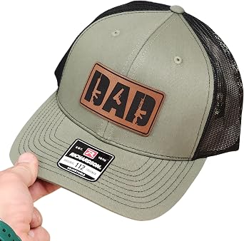 Dad Gun Hat, Navy Blue Trucker Hat for Dads, Richardson 112 Cap, Snapback Adjustable