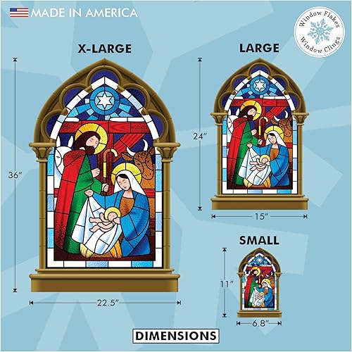 Miniatura 2 de Adhesivos de Navidad para ventanas de cristal, calcomanías reutilizables y no adhesivas, calcomanías para decoración de ventanas y puertas de