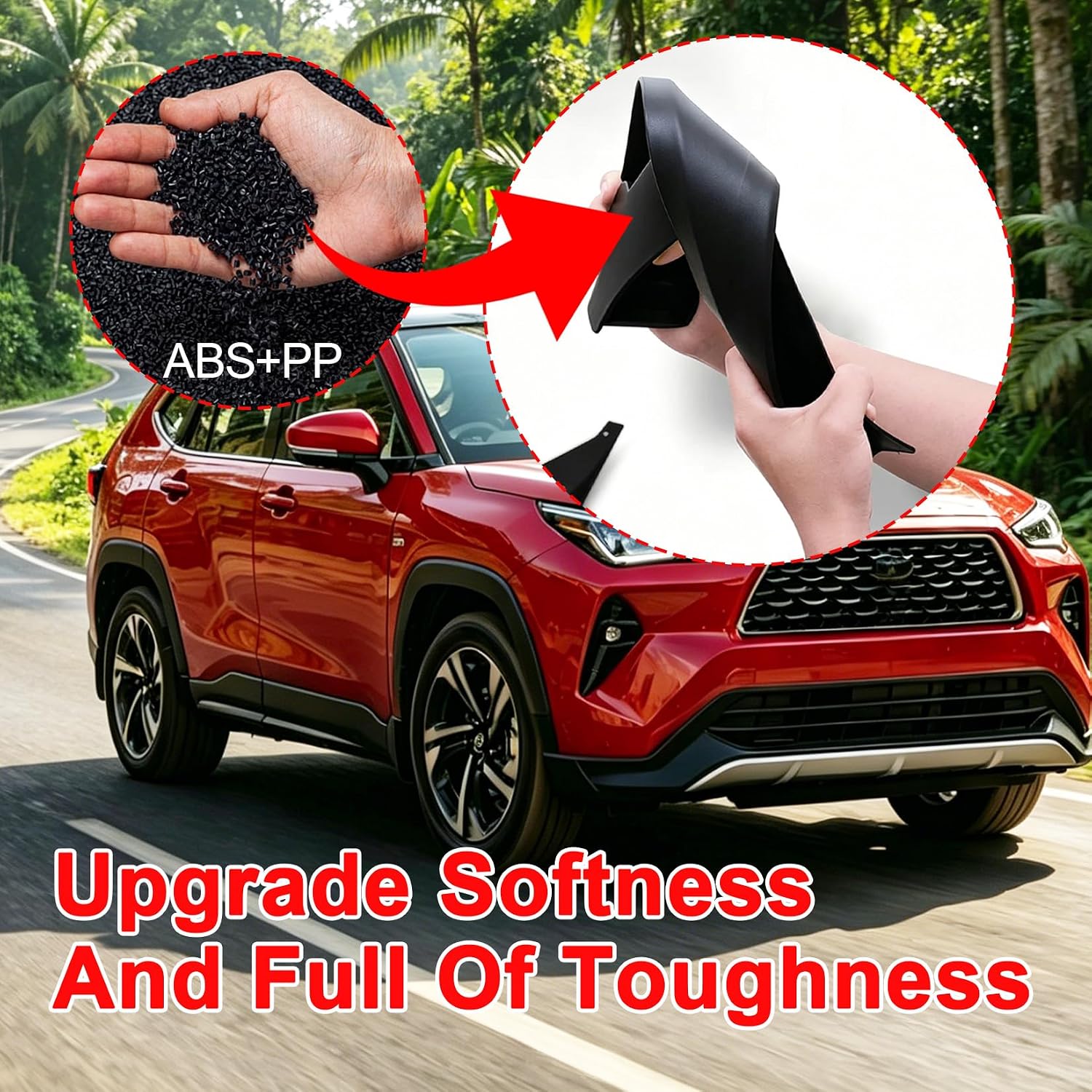 Mud Flaps Compatible with 2023-2025 Toyota Yaris Cross (Non GR) 4-PCS Splash Guards Set Front Rear for Yaris Cross Accessories,Custom Fit Durable Fender Protector Kit Mud Flaps Splash Guards