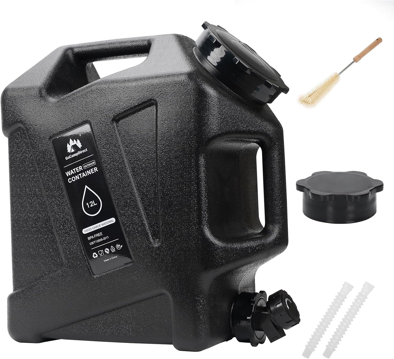 Camping Water Container - 3.2 Gallan Water Jug with Spigot| Portable Water Tank for Outdoor Hiking Picnic Supplies-Black