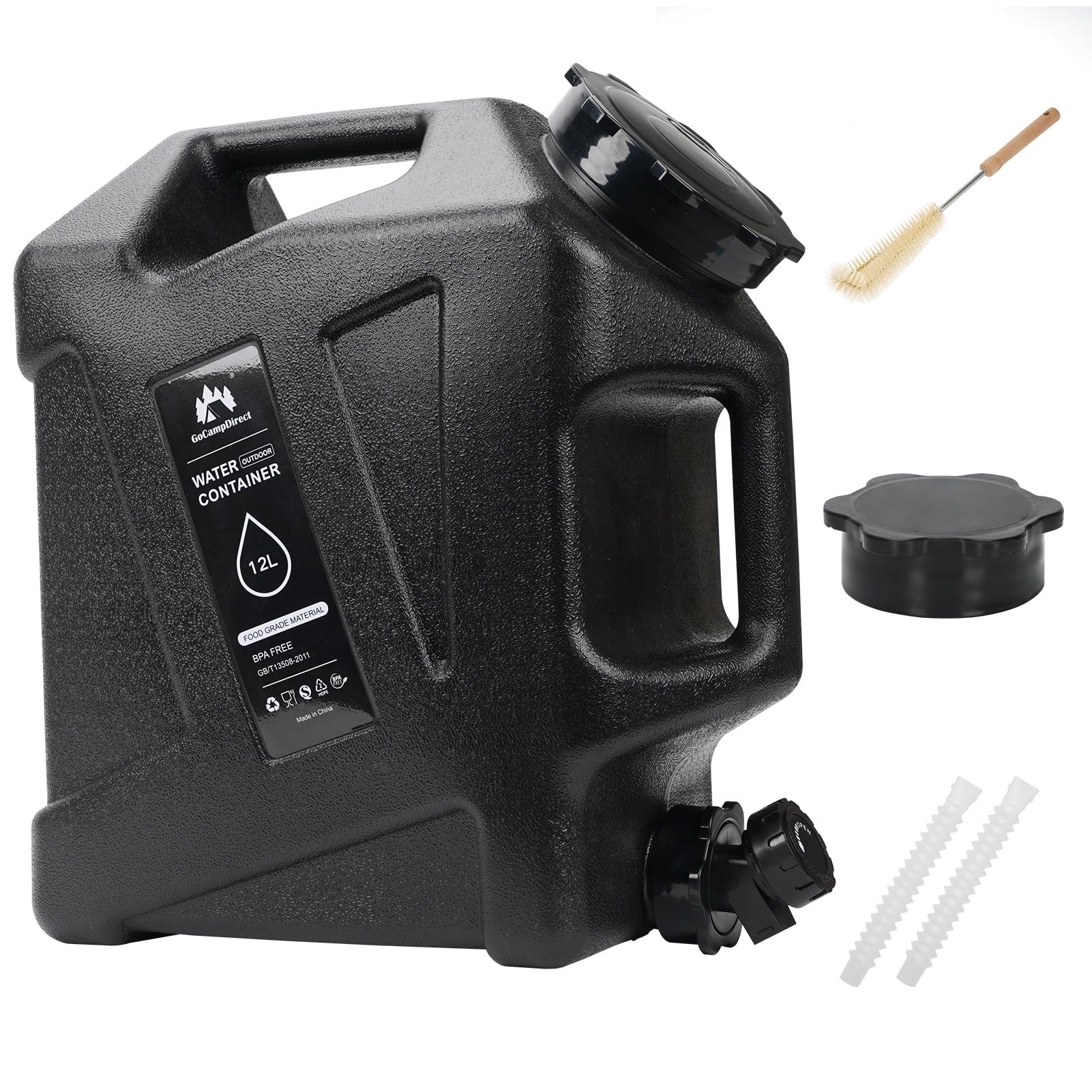 Camping Water Container - 3.2 Gallan Water Jug with Spigot| Portable Water Tank for Outdoor Hiking Picnic Supplies-Black