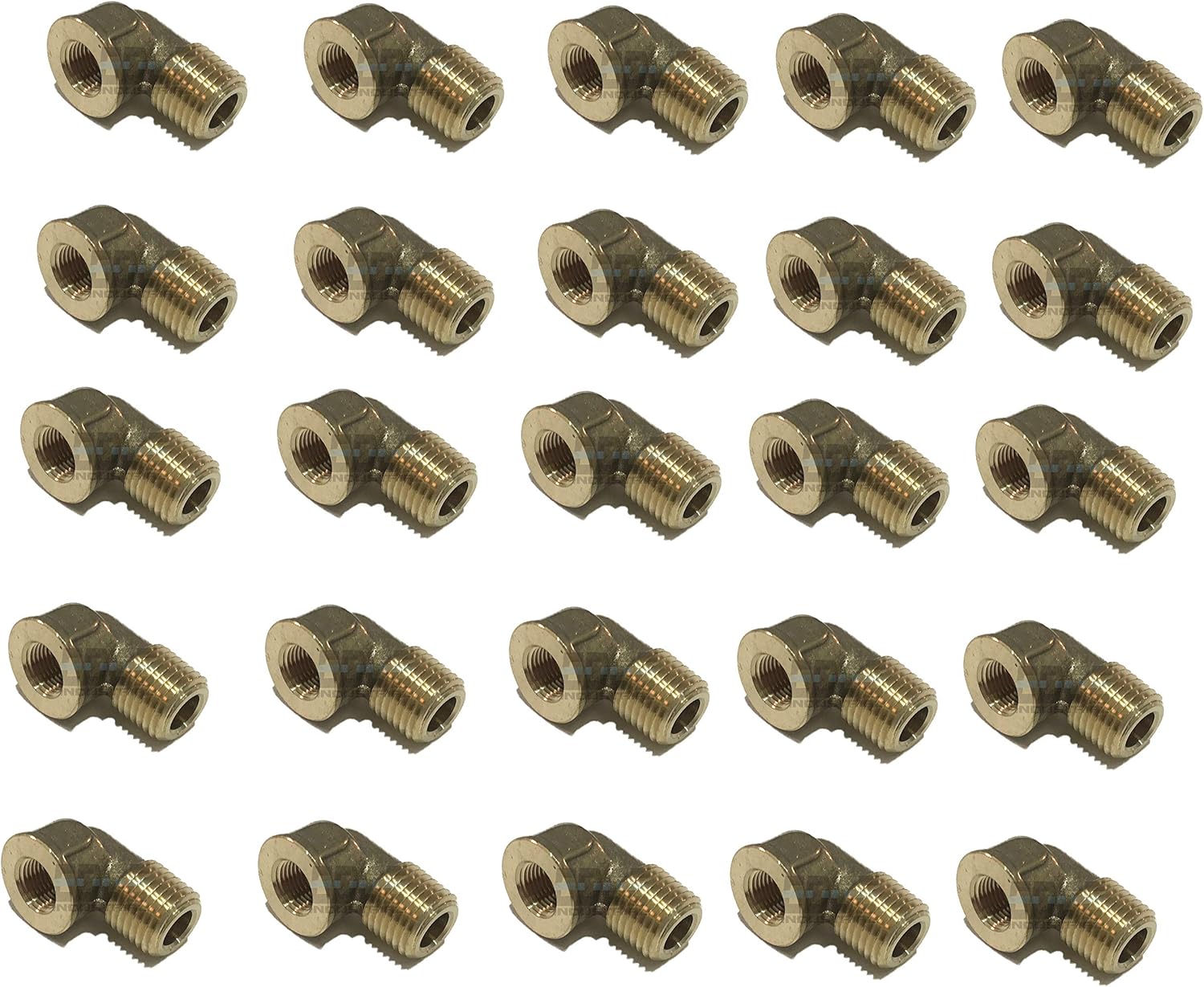 Forged Brass 90 Degree REDUCING Street Elbow 1/8 Female NPT X 1/4 Male NPT Fuel / AIR/ Water / Oil/ Gas WOG (Qty 025)