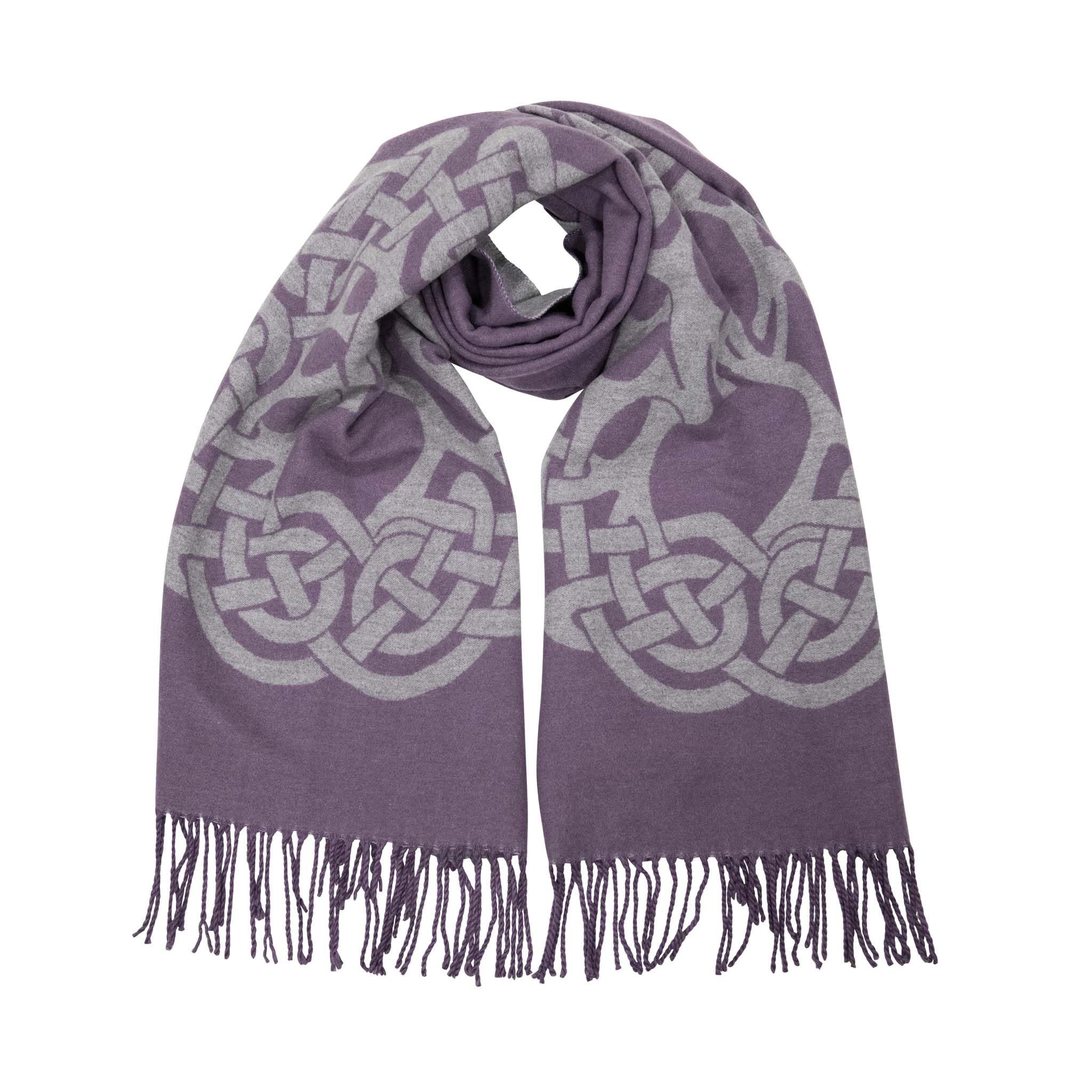 Heritage Traditions Celtic Knot Purple Celtic Supersoft Jacquard Scarf (Celtic Knot Purple)