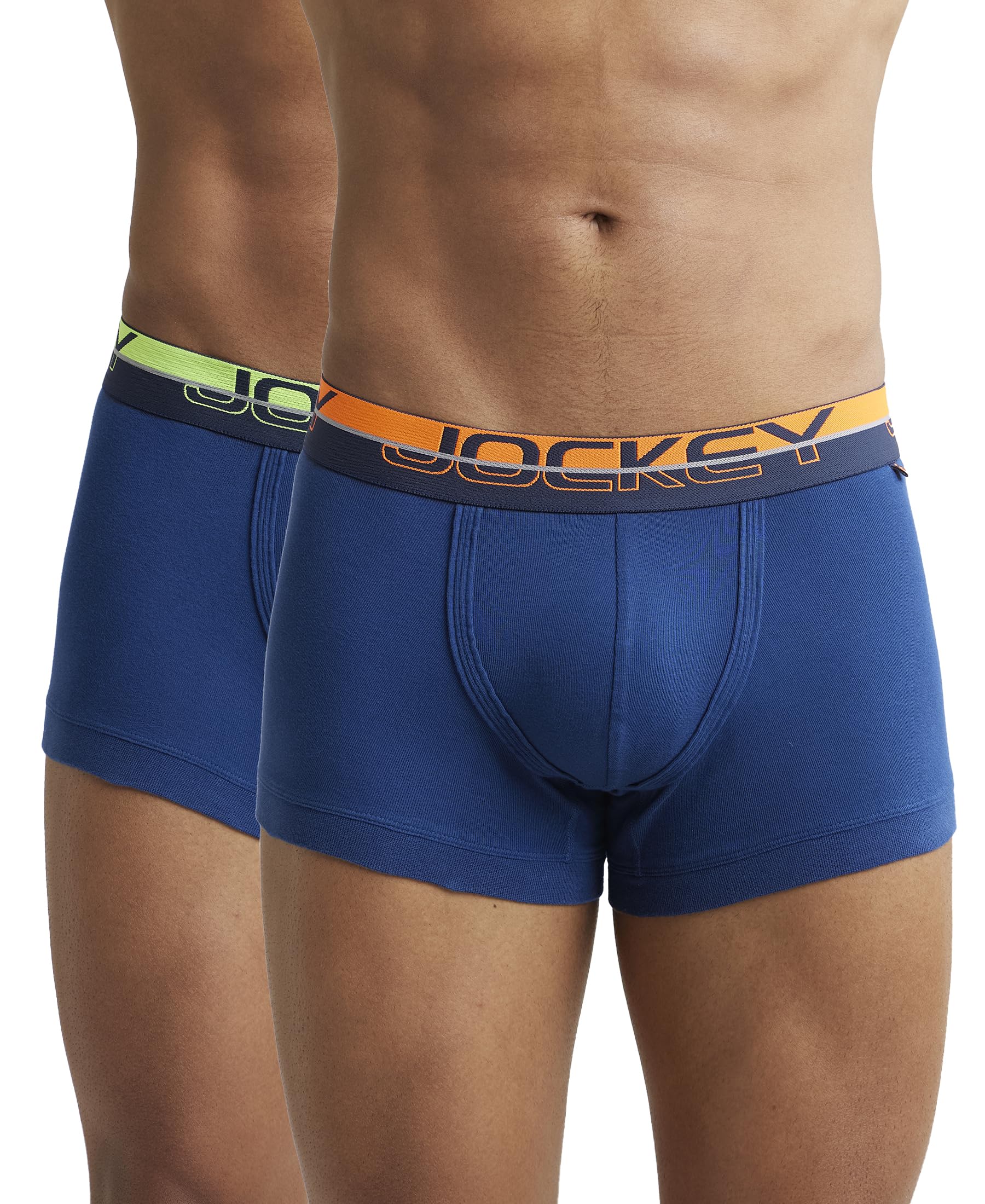jockey FP03 Men's Super Combed Cotton Rib Solid Trunk with Ultrasoft Waistband (Pack of 2)_Estate Blue_XL-picture-23