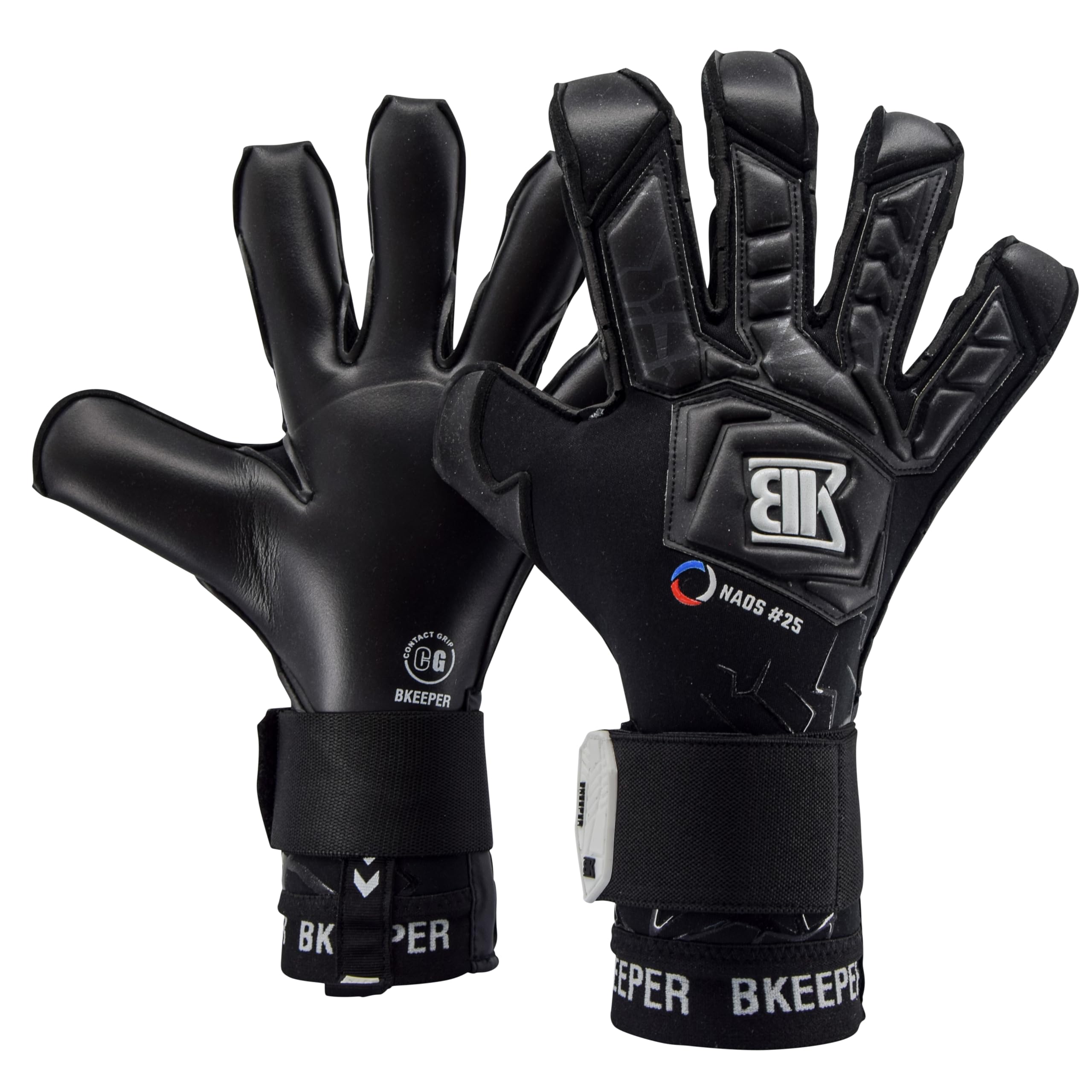 Gants de Gardien NAOS #25, Noir, Coupe Hybride, pour Adultes, Mousse Contact