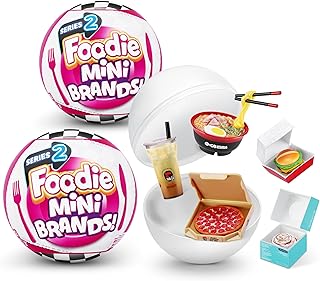 Mini Brands Foodie Series 2 (2 Pack) by ZURU Real Miniature Fast Food Brands Collectible Toy, 5 Mystery Brands for Girls, Teens, Adults, Collectors Perfect Stocking Stuffer and Gift