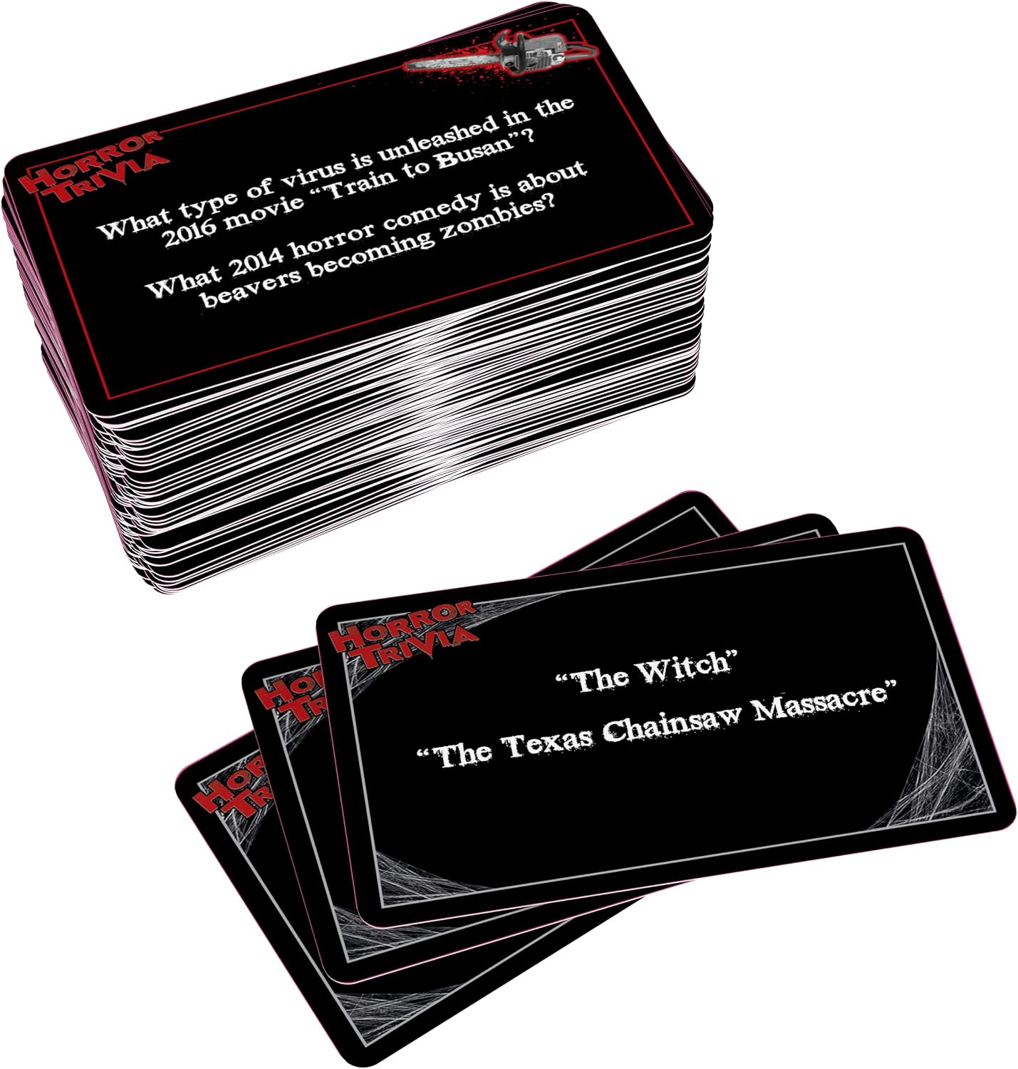 Horror Trivia Card Game - Test Your Knowledge of Horror Pop Culture Facts with 300 Scary Fun Trivia Questions