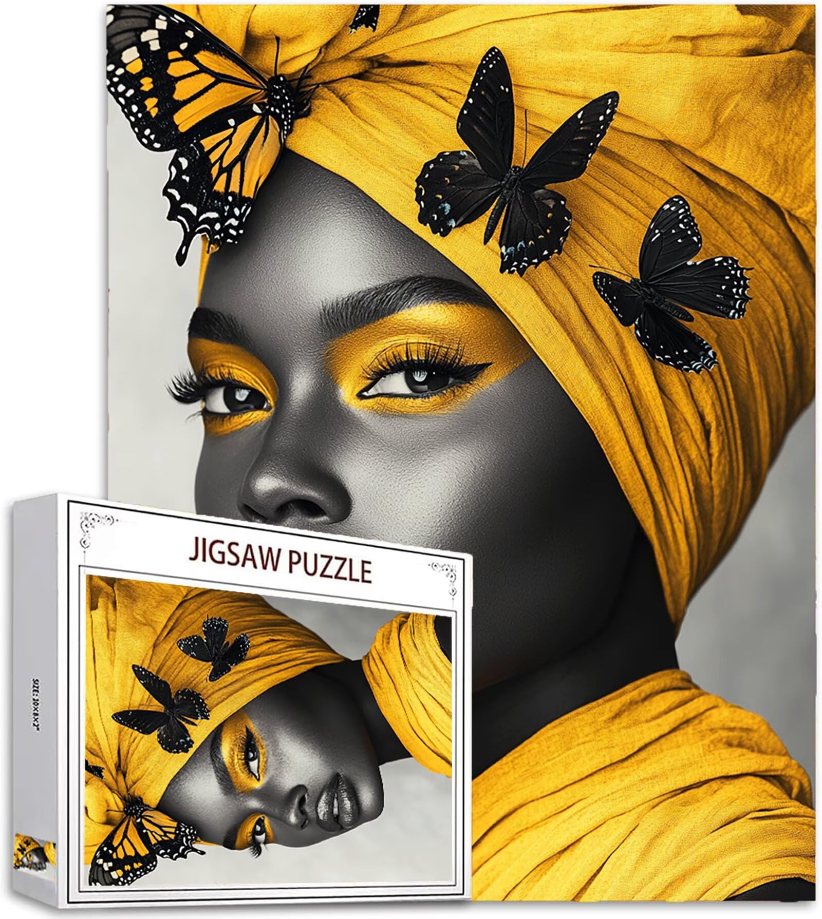 Puzzle 1314 elementów dla dorosłych, afrykańskie puzzle dla kobiet wzór, duża drewniana układanka 75 x 50 cm początkująca dziewczyna edukacyjna zabawka wyzwanie z opakowaniem na prezent do dekoracji