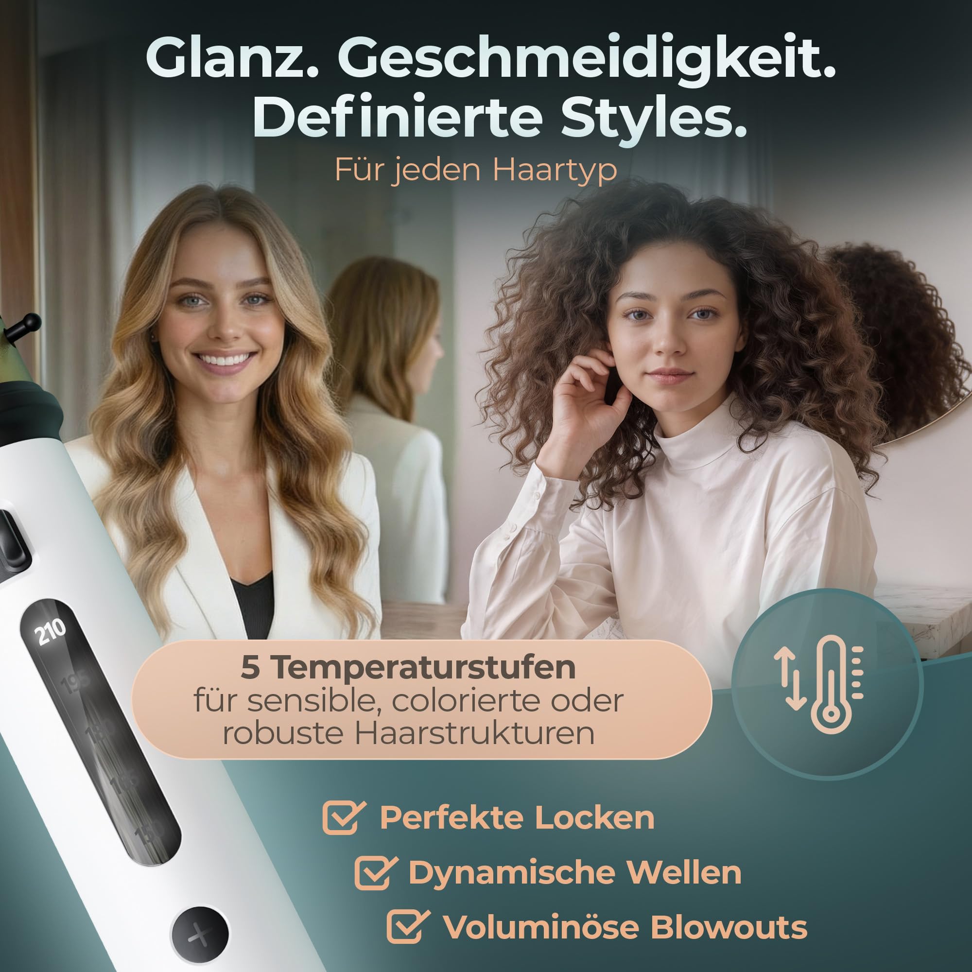 Steinbach 651: Professional Reise-Curler Brush wet und dry mit einziehbaren Bürsten und LED Temperaturregelung 110-230V Weltweite Spannungsanpassung Reisecurler (Weiß)