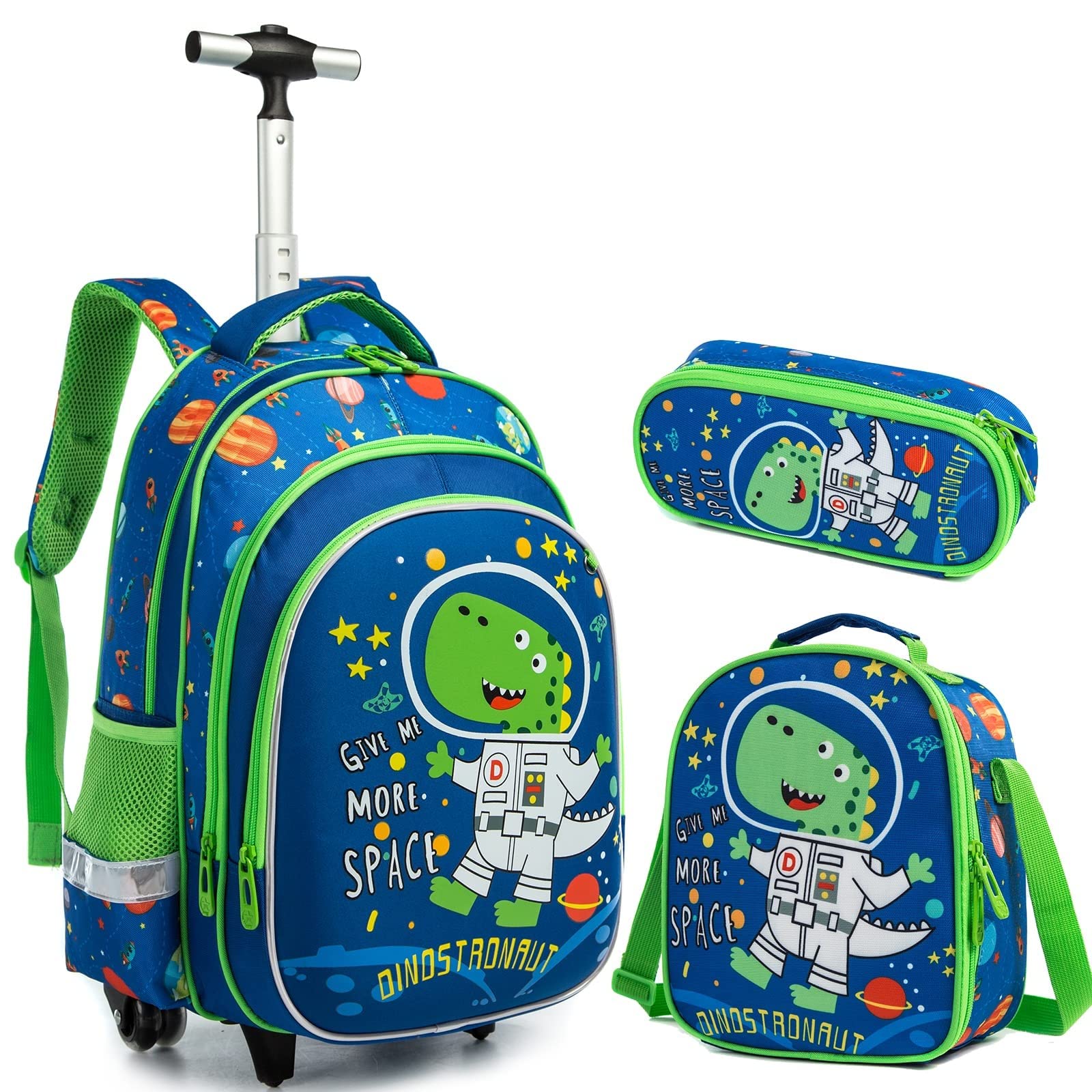 Buy IvyH Kids Rolling Backpack, Wheeled Backpack with Lunch Bag Pencil