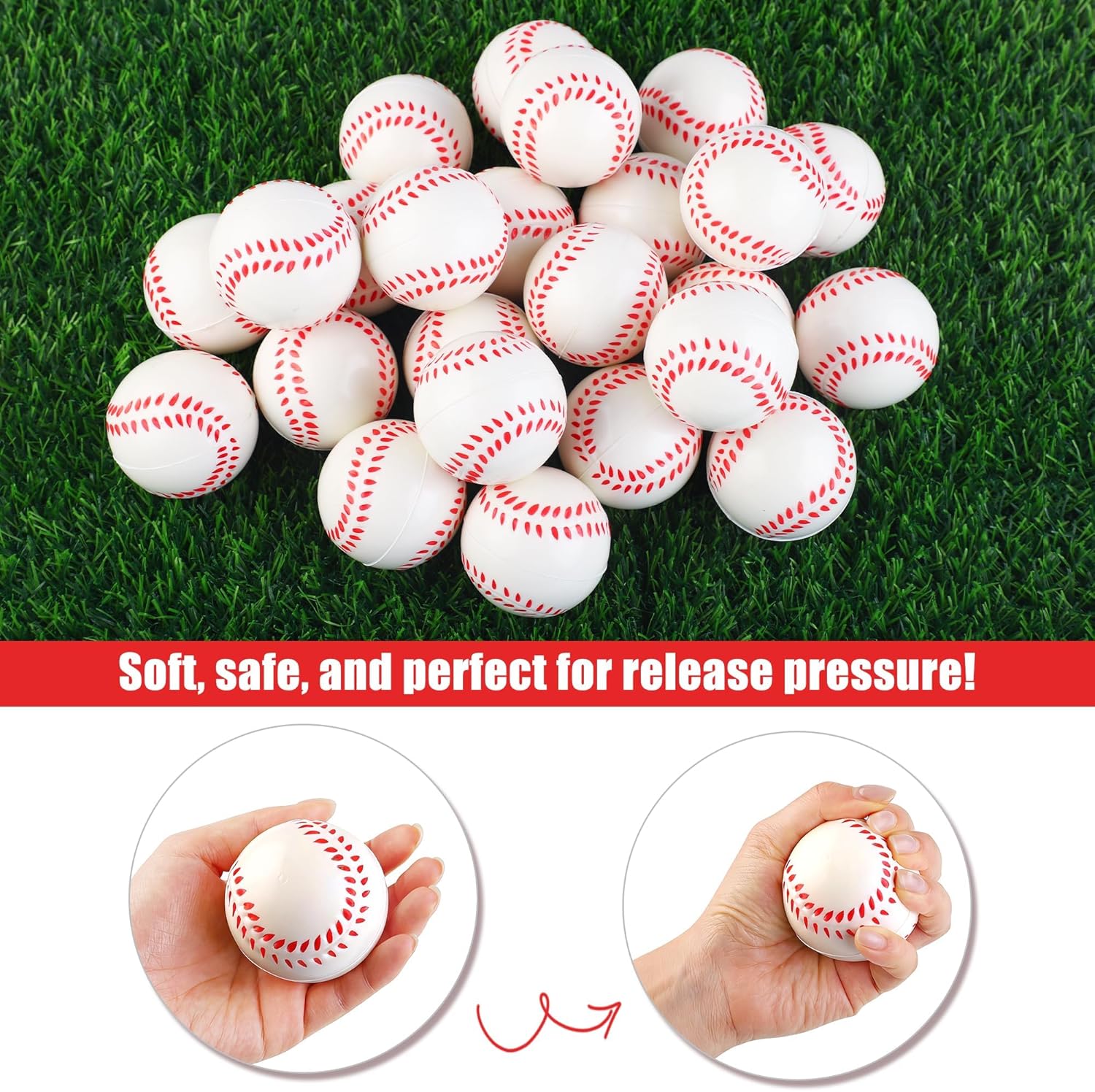 Fovths 24 Sets Inflatable Baseball Bats and Mini Foam Baseball Sports Stress Ball Sports Party Prizes for Birthday Party Supplies Sport Theme Toy - Image 4