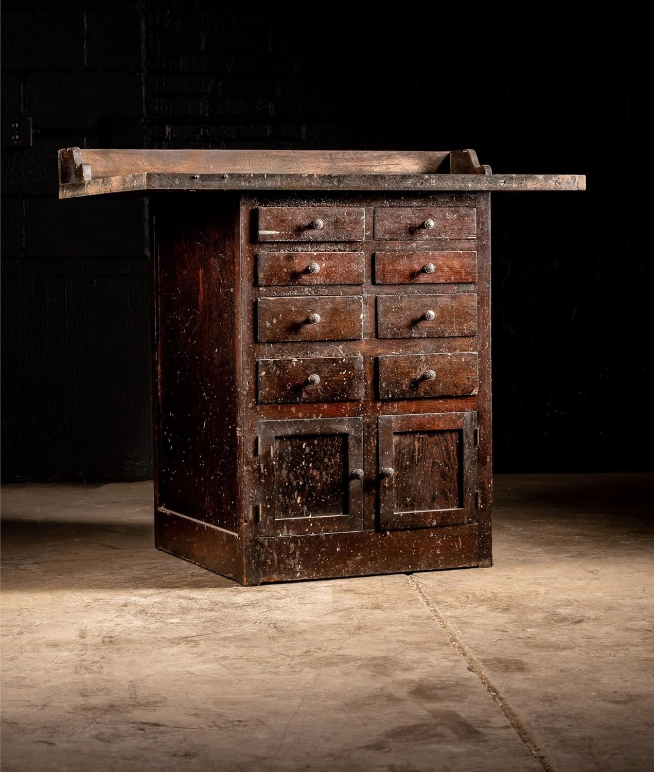 Workbench Cabinet With Dividers for Bedroom, Living Room, Home Office(BROWN)