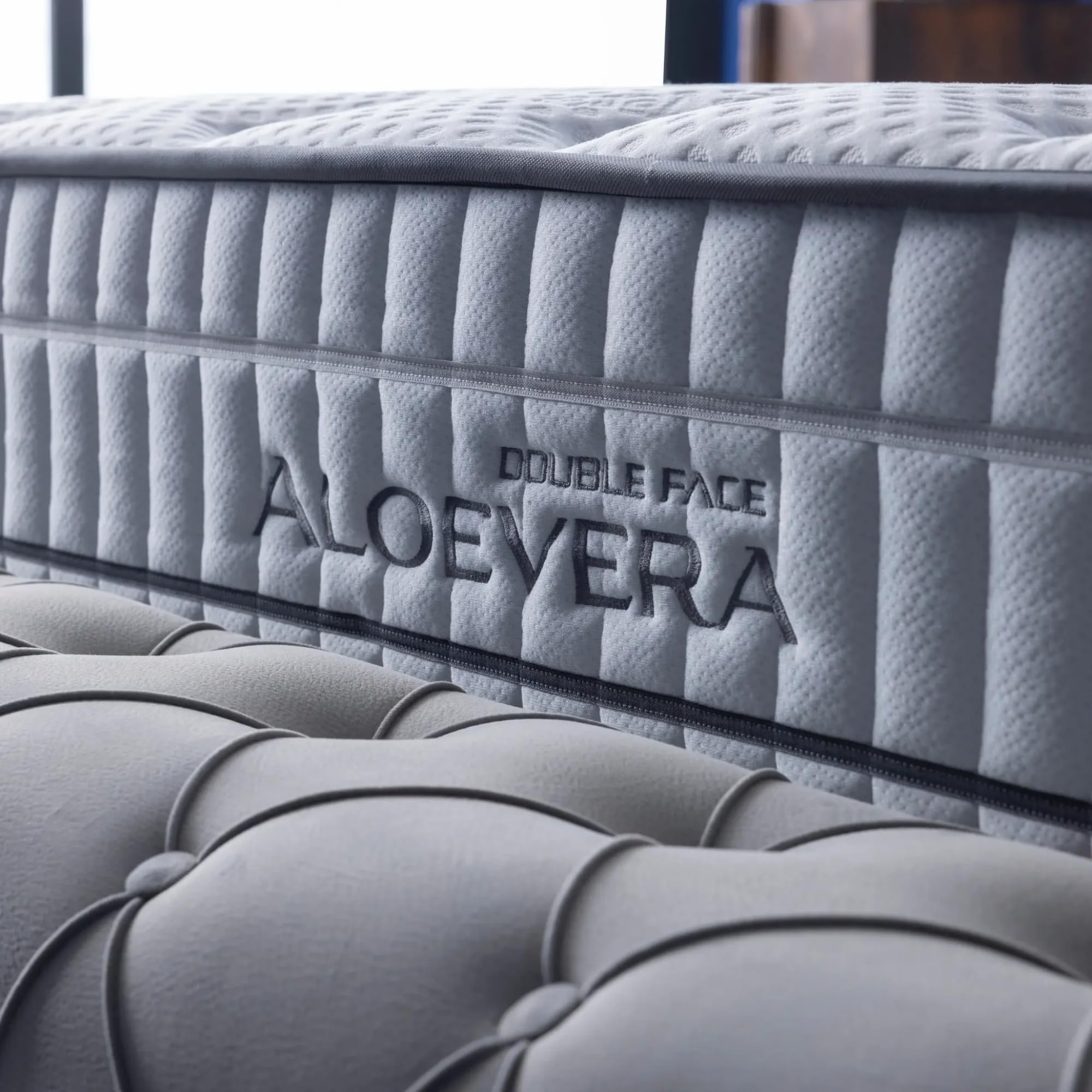 Colchón 150 x 190 cm Muelles Ensacados – Colchones 150x190 Reversible Doble Cara Firme/Suave – Colchón 150x190 Aloe Vera 30 cm, Firmeza Media Transpirable, Independencia de Lechos