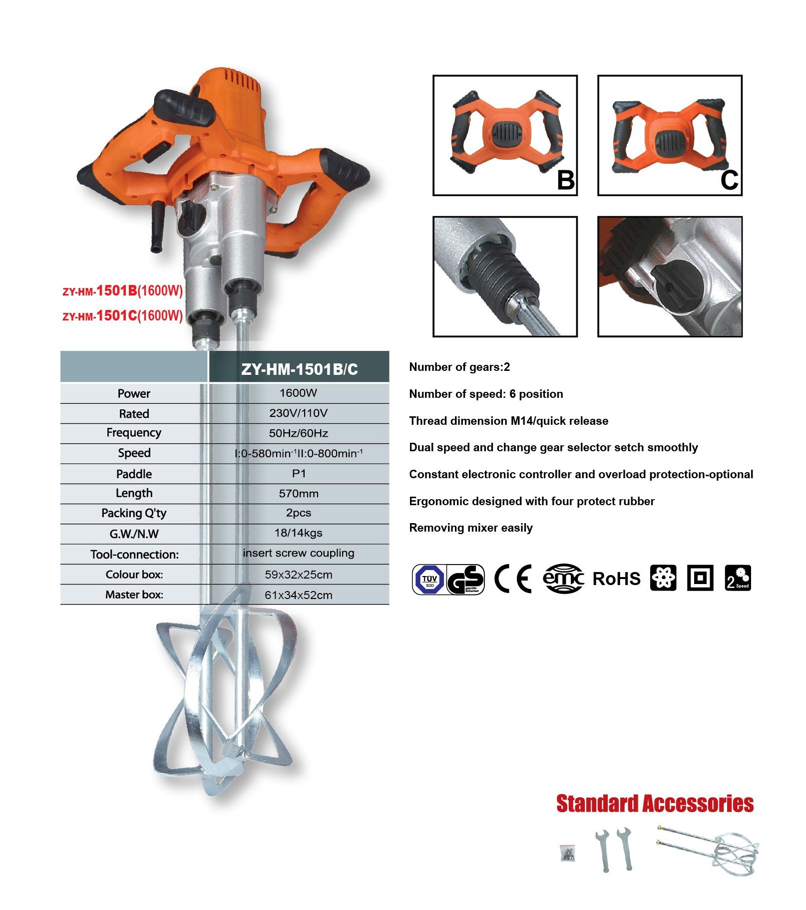 Electric Hand Held Mixer. Double Paddle Mixer. Cement Grout Mortar