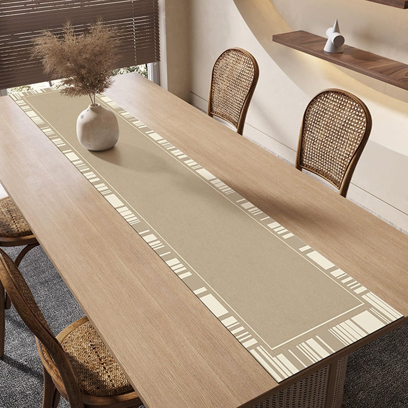 Camino de mesa de cuero para comedor, decoración moderna de granja, camino de mesa de cocina de vacaciones, decoración versátil para el hogar y festivales