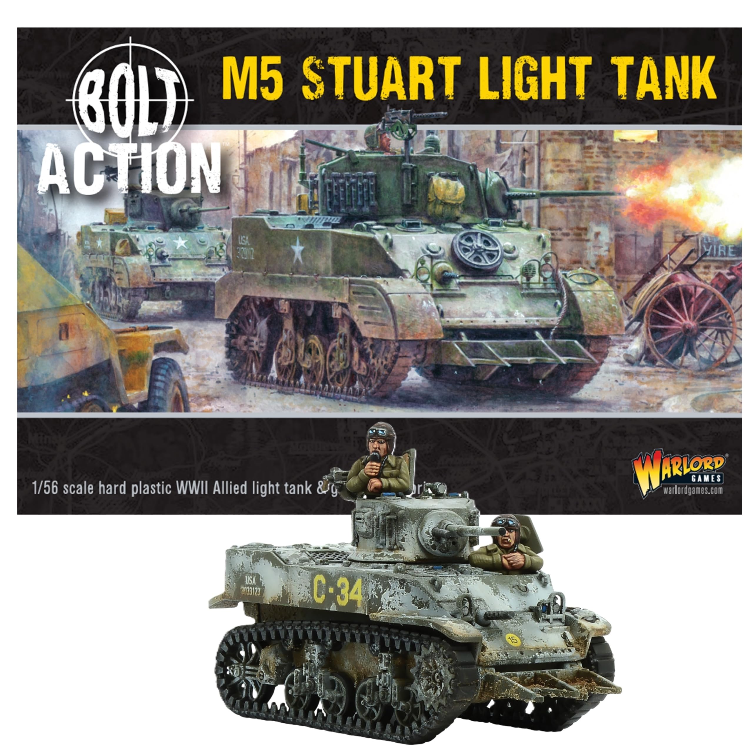 Amazon.com: Warlord Games US Army M5 Stuart - 1:56 / 28mm Plastic