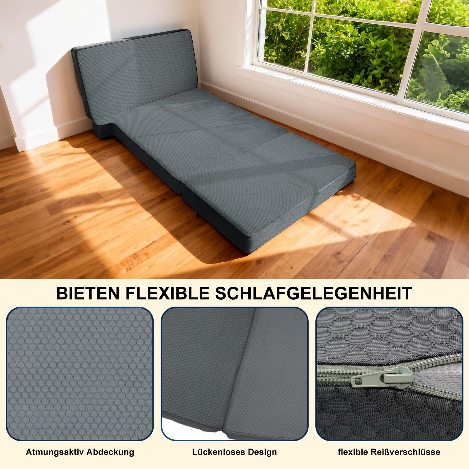 Dicke Kühlfühltechnologie Eisig&atmungsaktive Faltbare Fahrzeugmatratze kompatibel mit FIAT Ducato Citroen Jumper Peugeot Boxer Typ250 Camper(2002–2026)tragbare Klappmatratze Wohnmobil Camping Zubehör